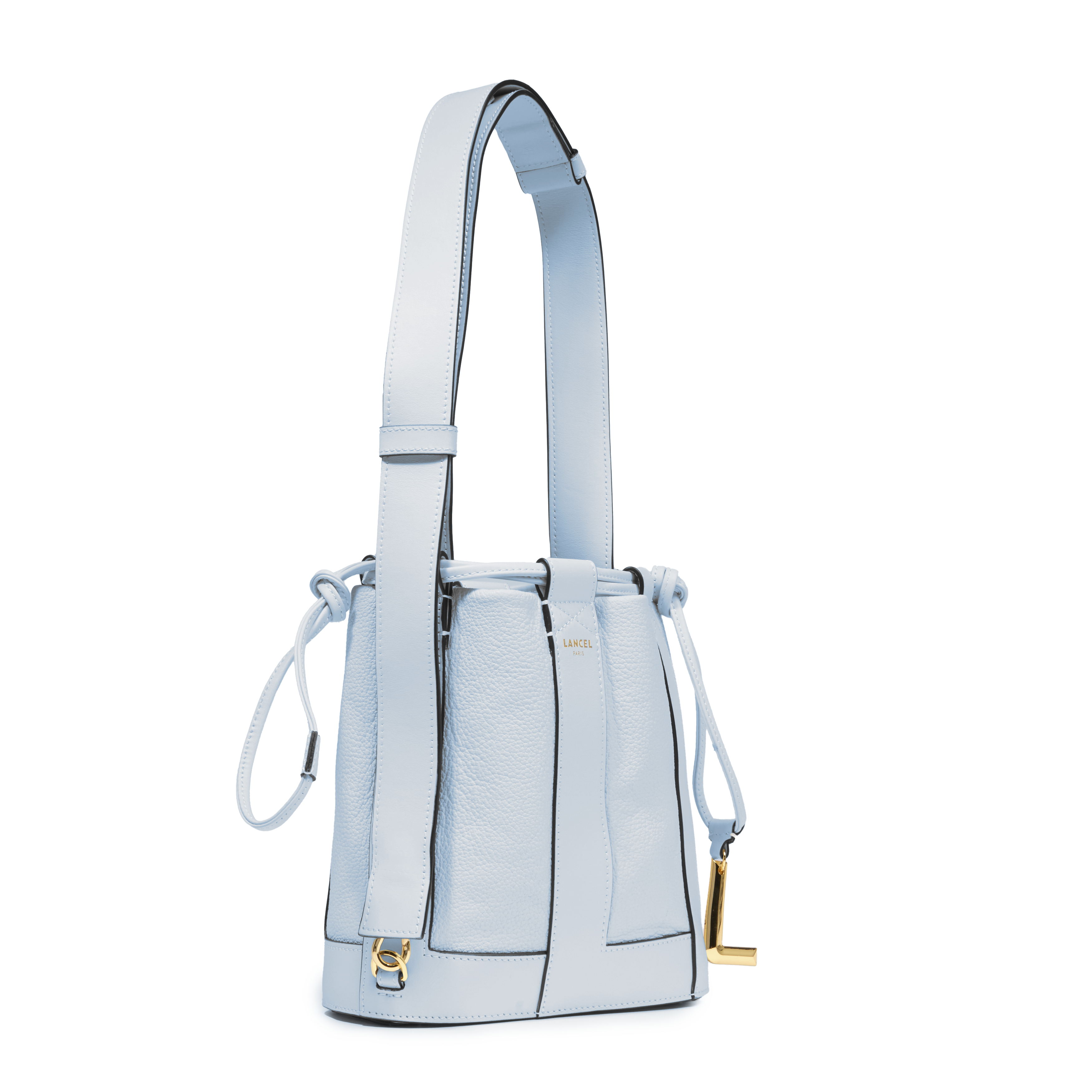 Sac seau Elles en cuir de vachette LANCEL Bleu