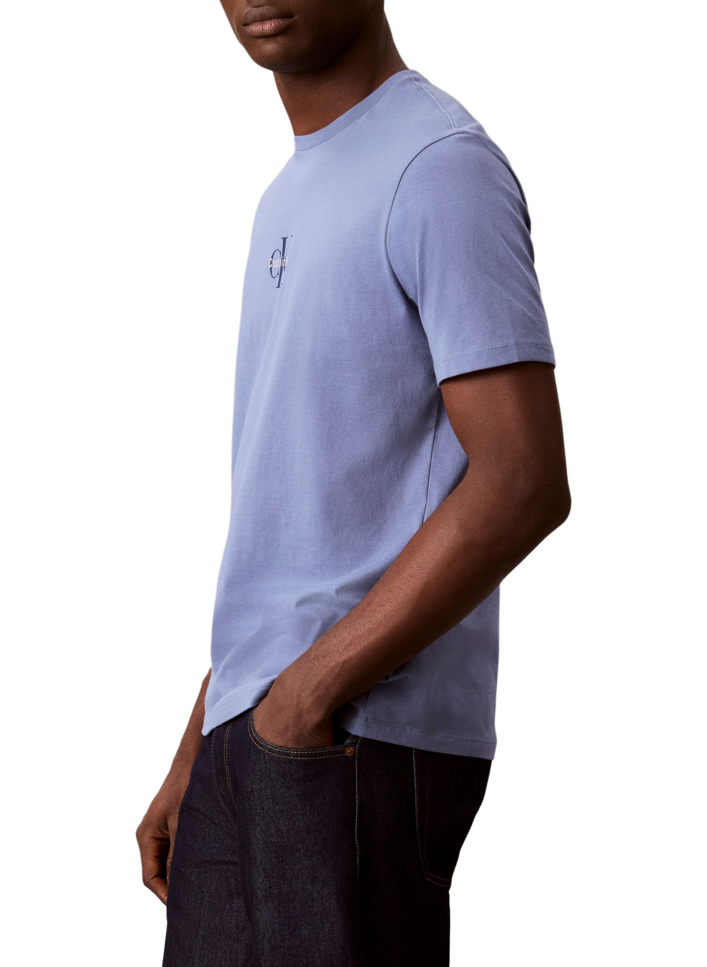 Biker-style cotton t-shirt CALVIN KLEIN Blue
