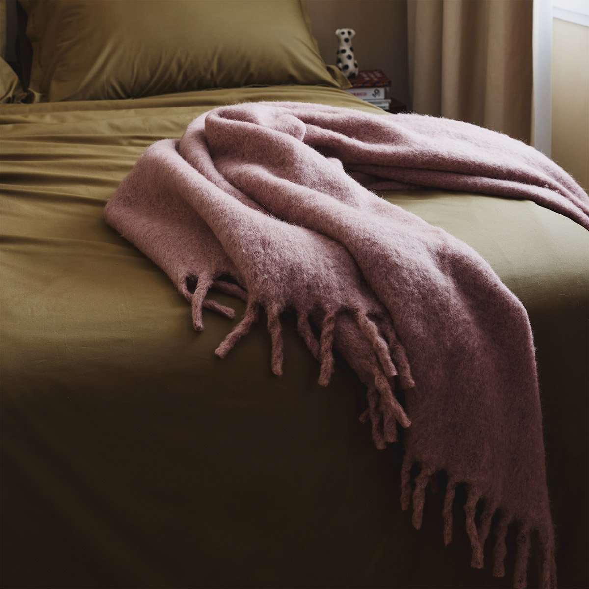 Plaid en mohair, tourbillon DESFORGES Rose
