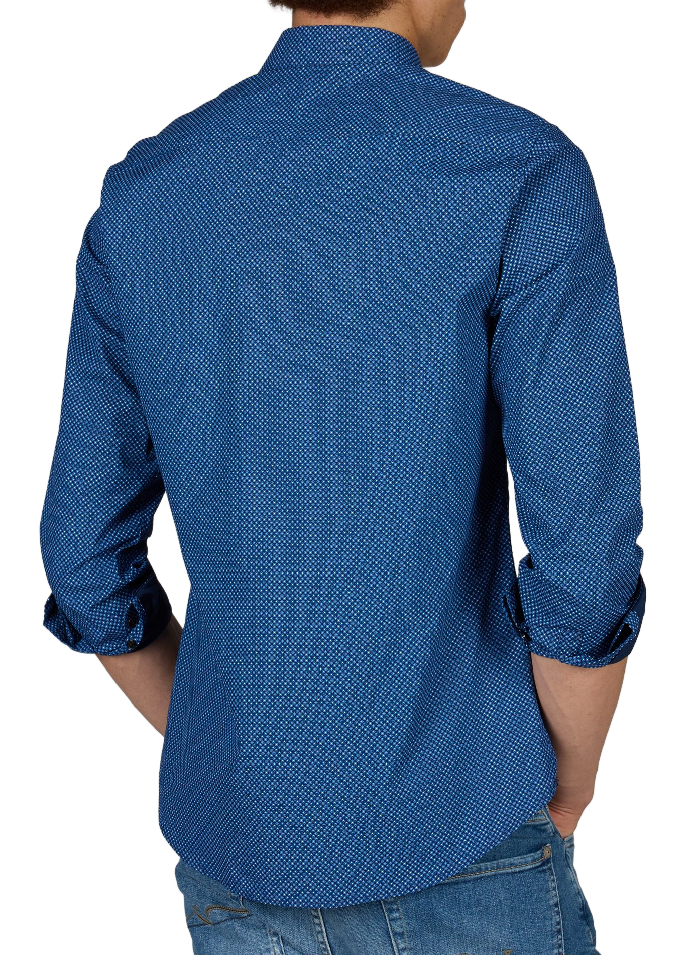 Slim-fit cotton shirt AU PRINTEMPS PARIS Blue