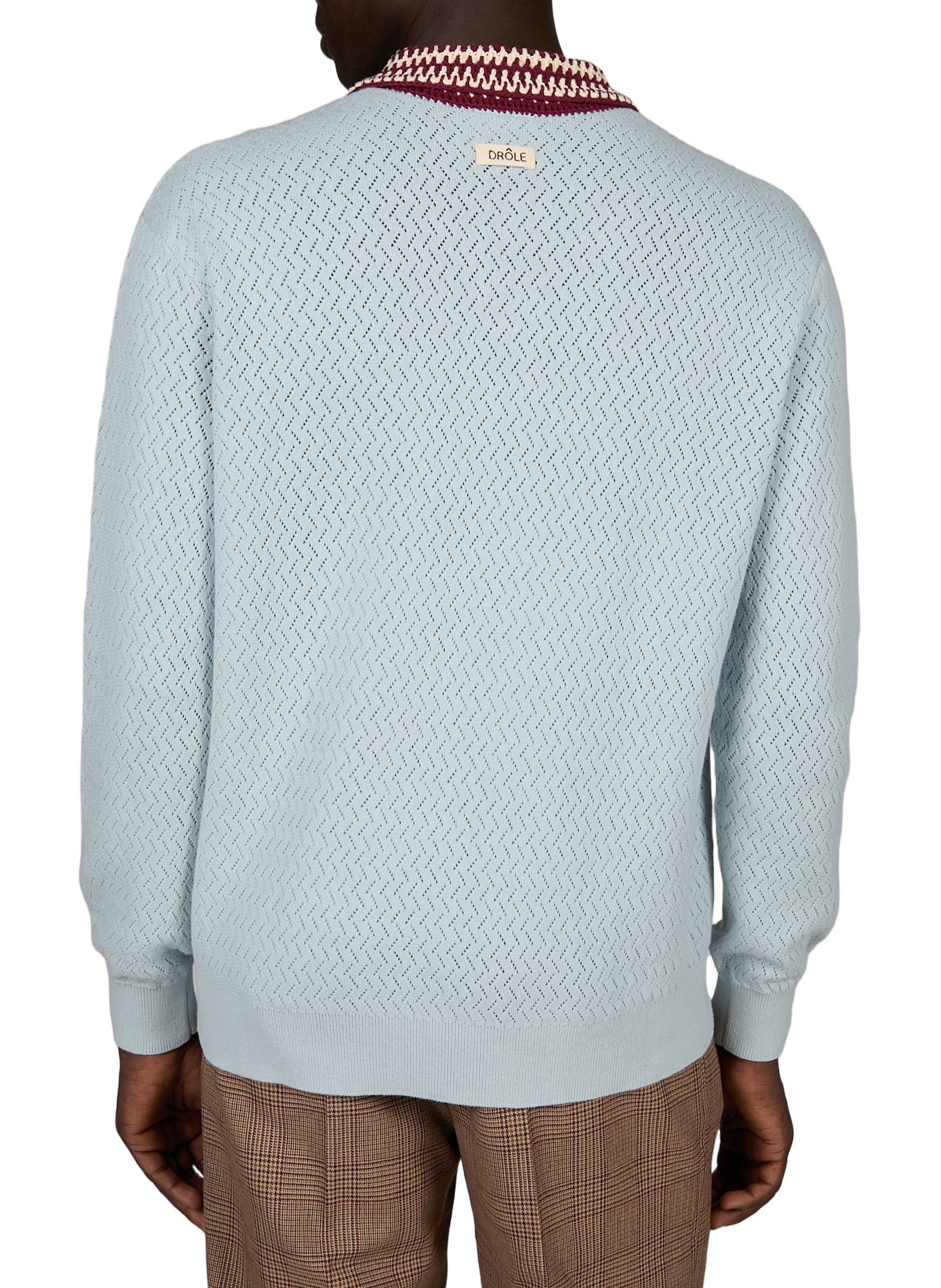 Straight cotton knit polo DROLE DE MONSIEUR Blue