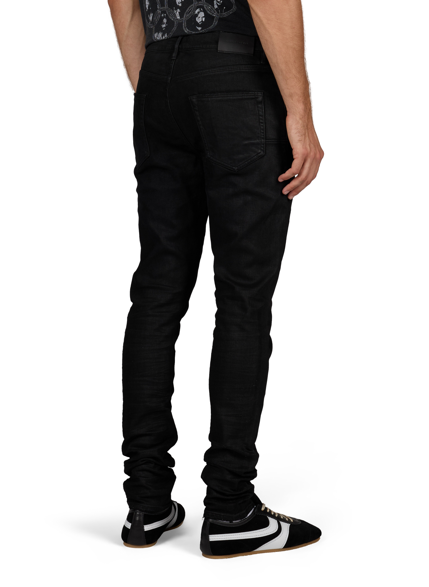 Slim-fit cotton-blend jeans PURPLE BRAND Black
