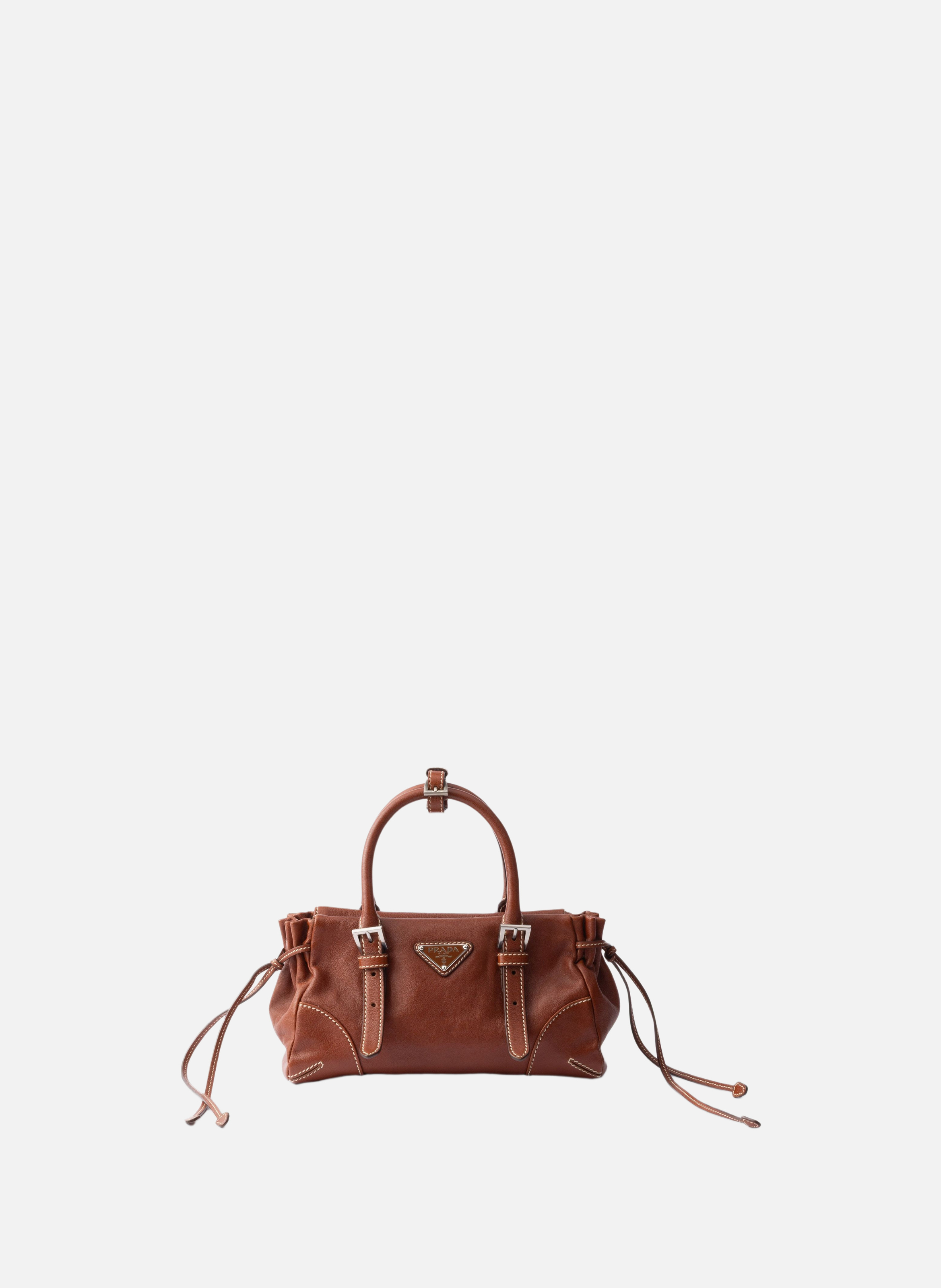 Petit sac prada karin en cuir PRADA Marron