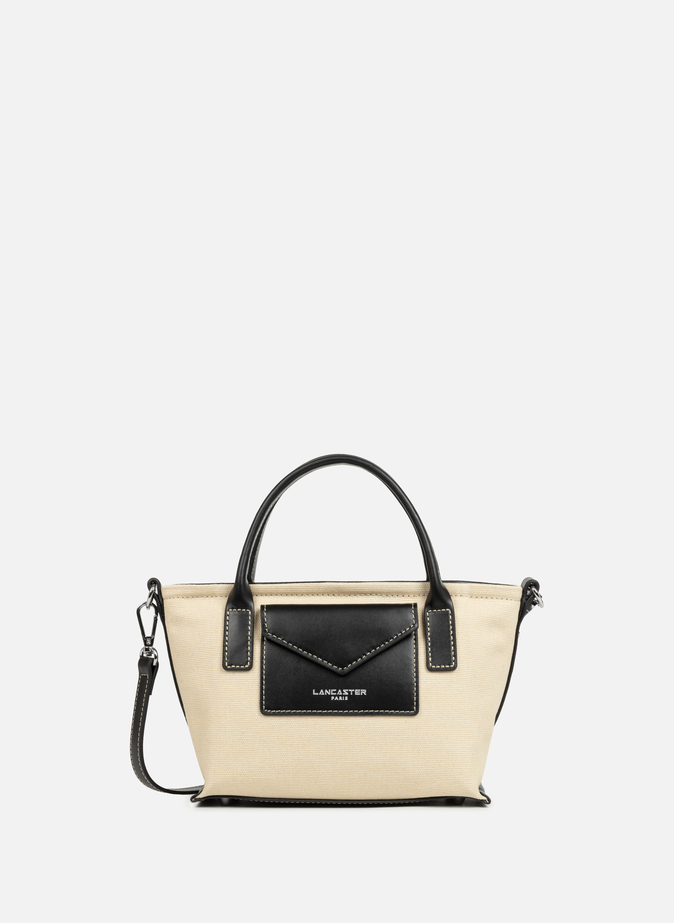 Mini sac cabas main - canvas kba  Beige - noir