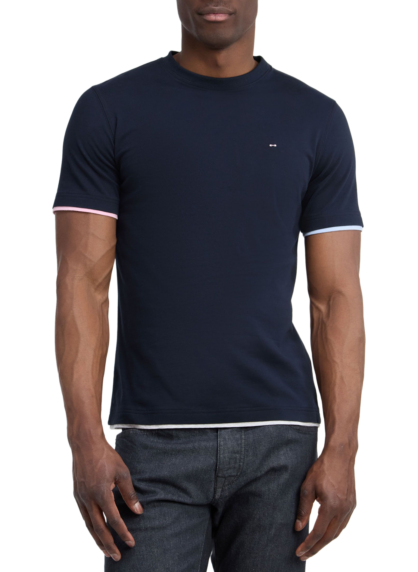 Tee-shirt col rond en coton EDEN PARK Blue