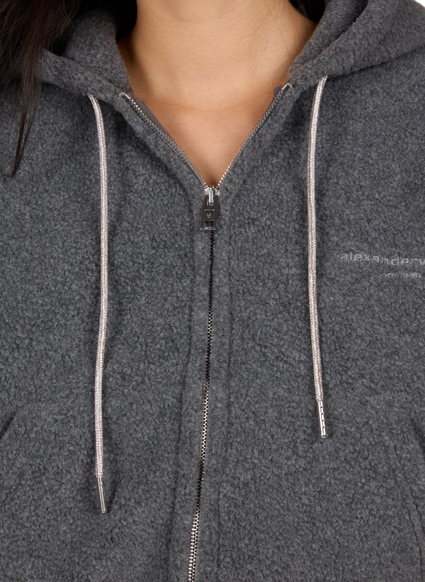 Oversized zip-up hoodie ALEXANDER WANG Grey
