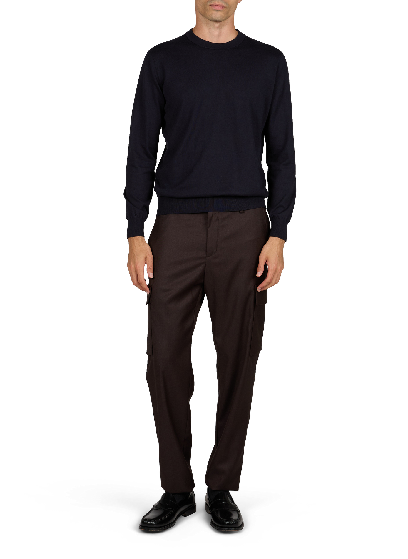 Straight-fit crew-neck cotton and silk sweater VAN LAACK Blue