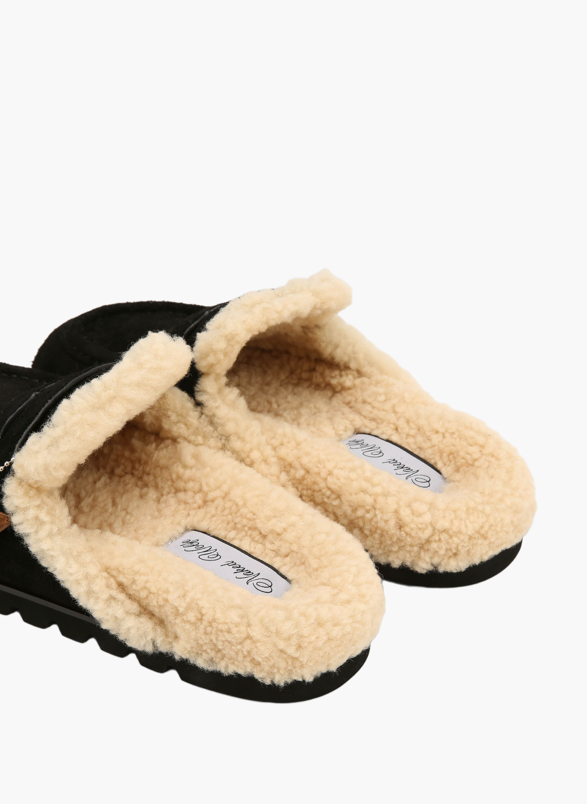 Mules cord fur en daim NAKED WOLFE Noir
