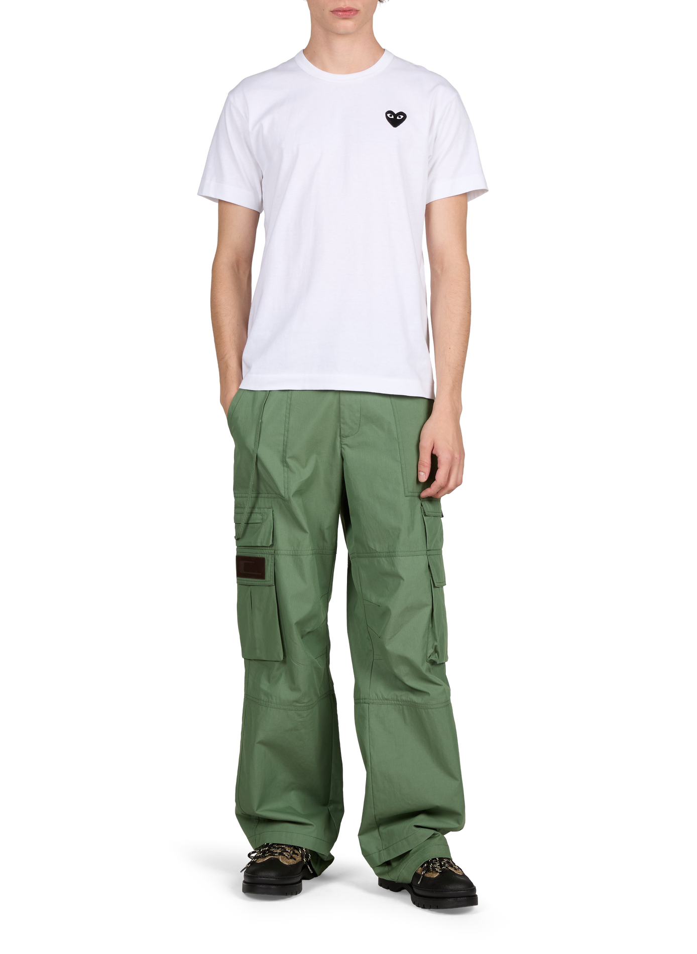 Gerade geschnittenes T-Shirt mit Siebdruck auf der Rückseite COMME DES GARCONS PLAY Weiss