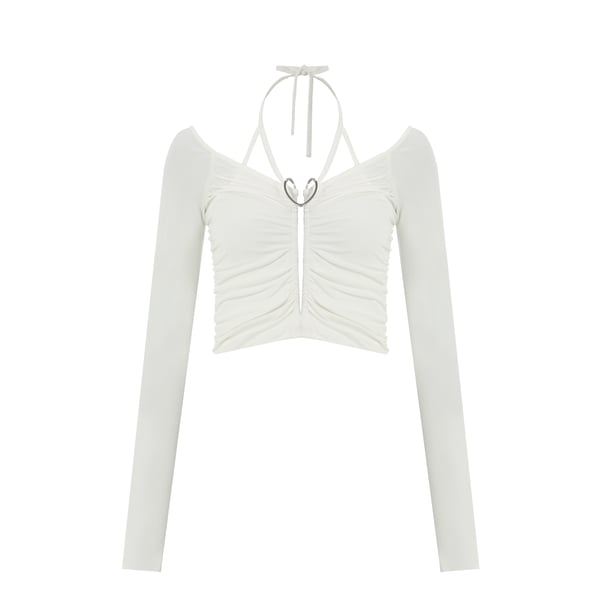 Top manches longues à fronces