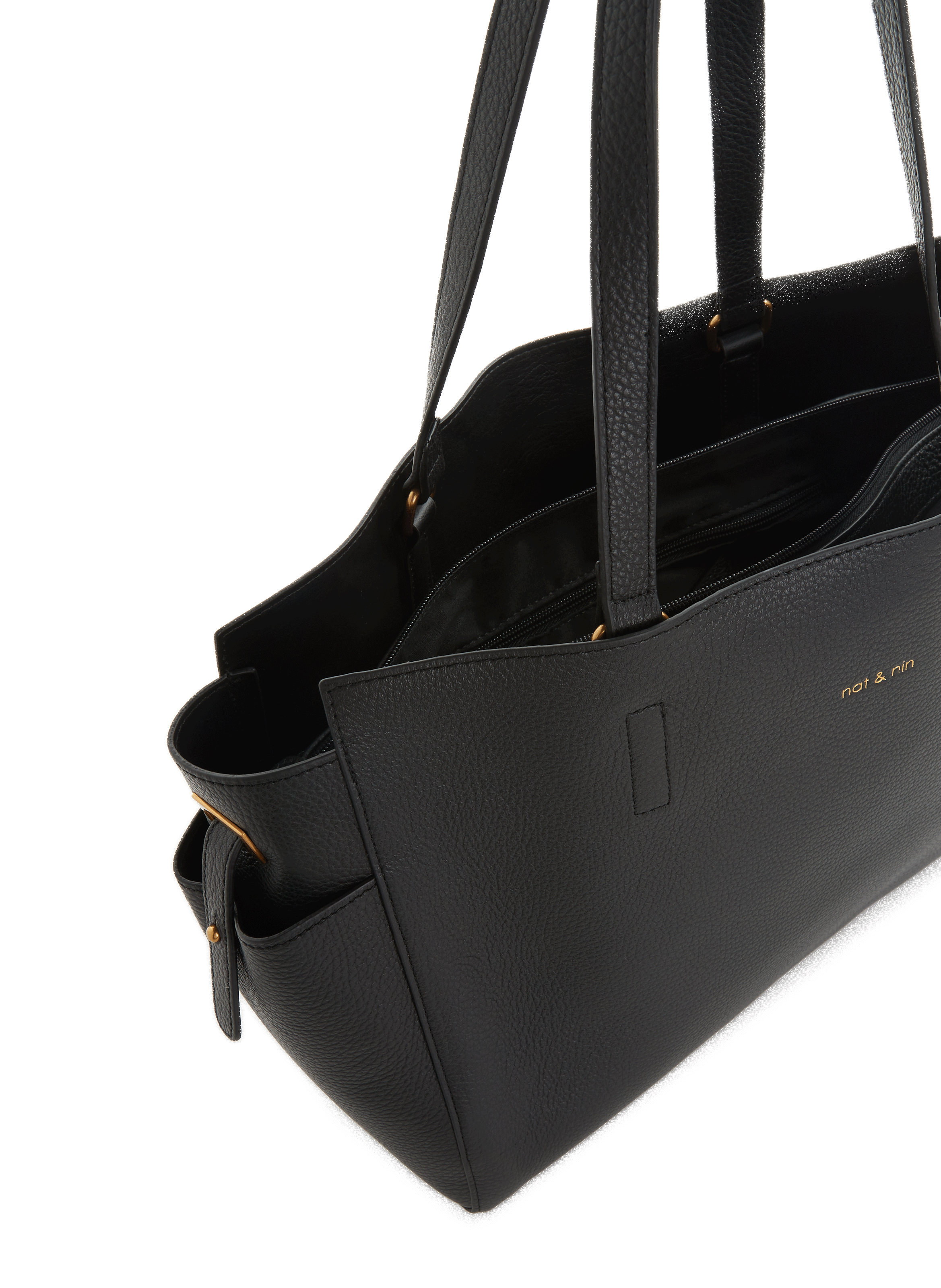 Dakota leather tote bag  NAT & NIN Black