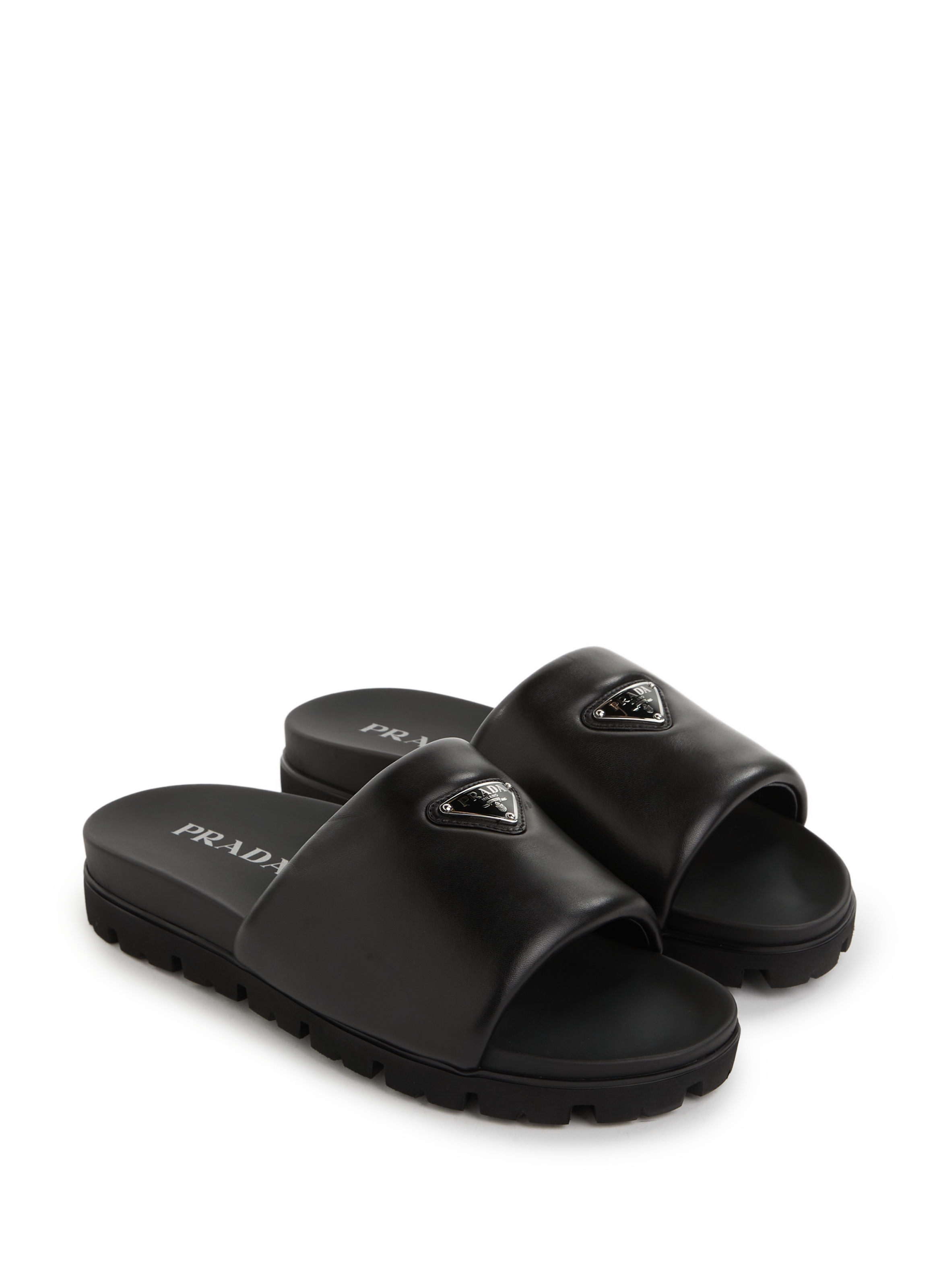 Claquettes en cuir  PRADA Noir