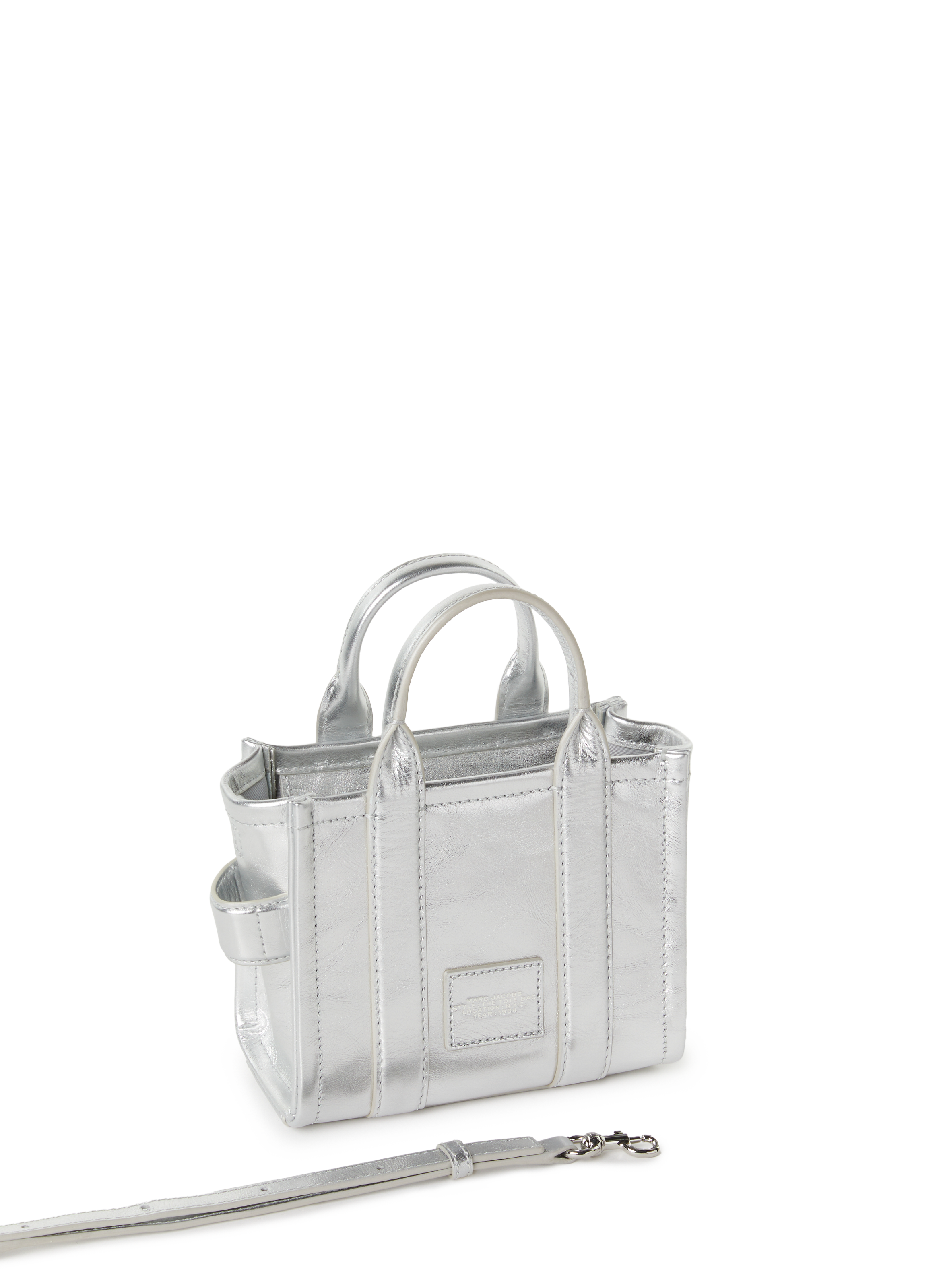 Sac cabas The Metallic Leather Crossbody Tote Bag MARC JACOBS Argent