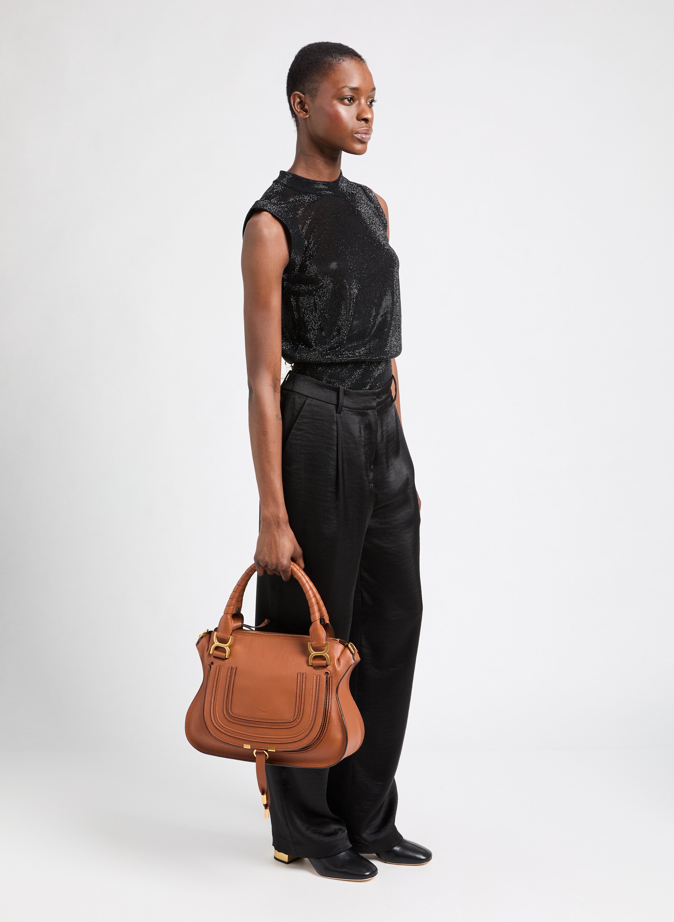 Sac moyen Marcie en cuir CHLOÉ Marron