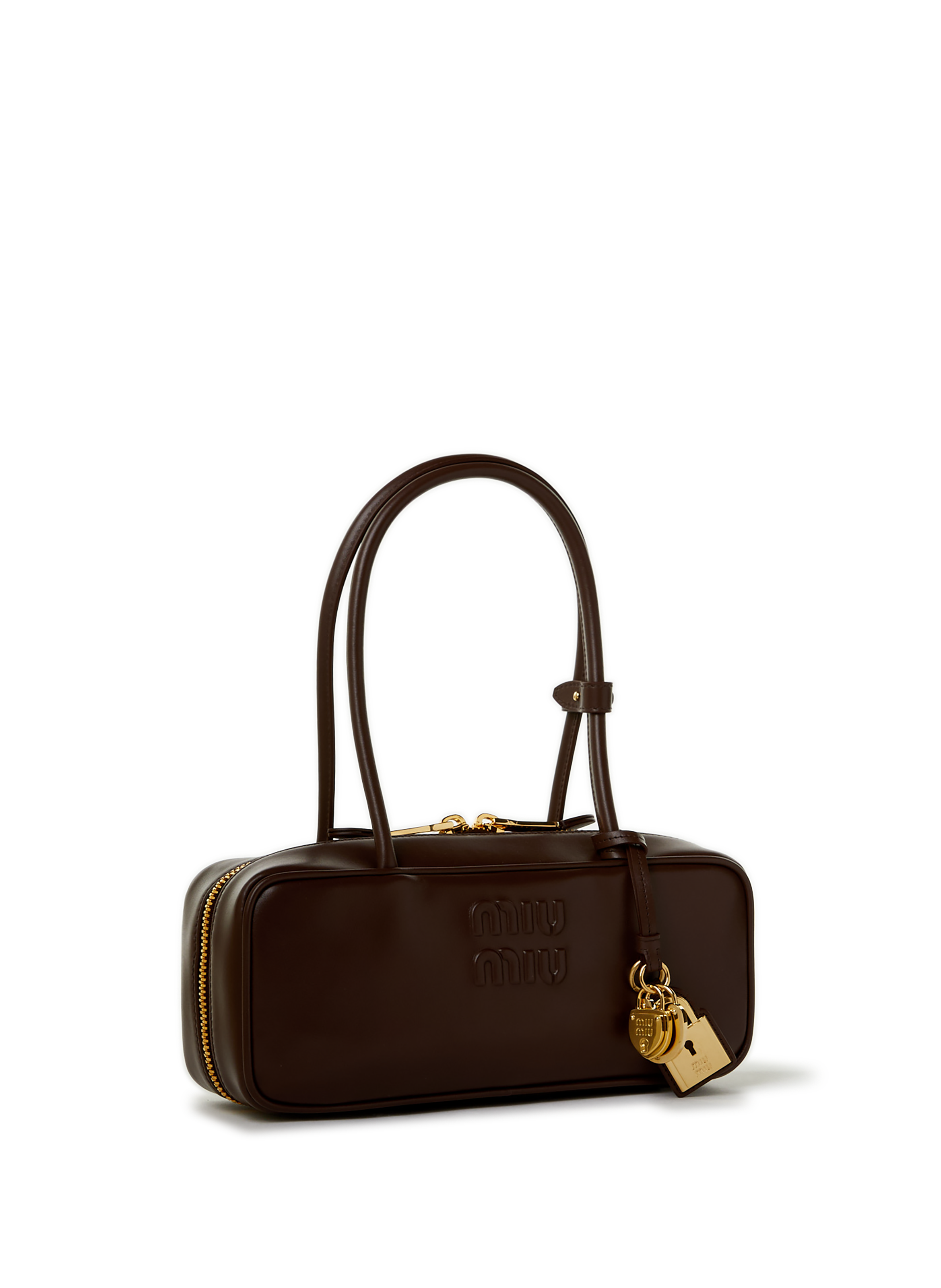 Sac à main en cuir MIU MIU Marron