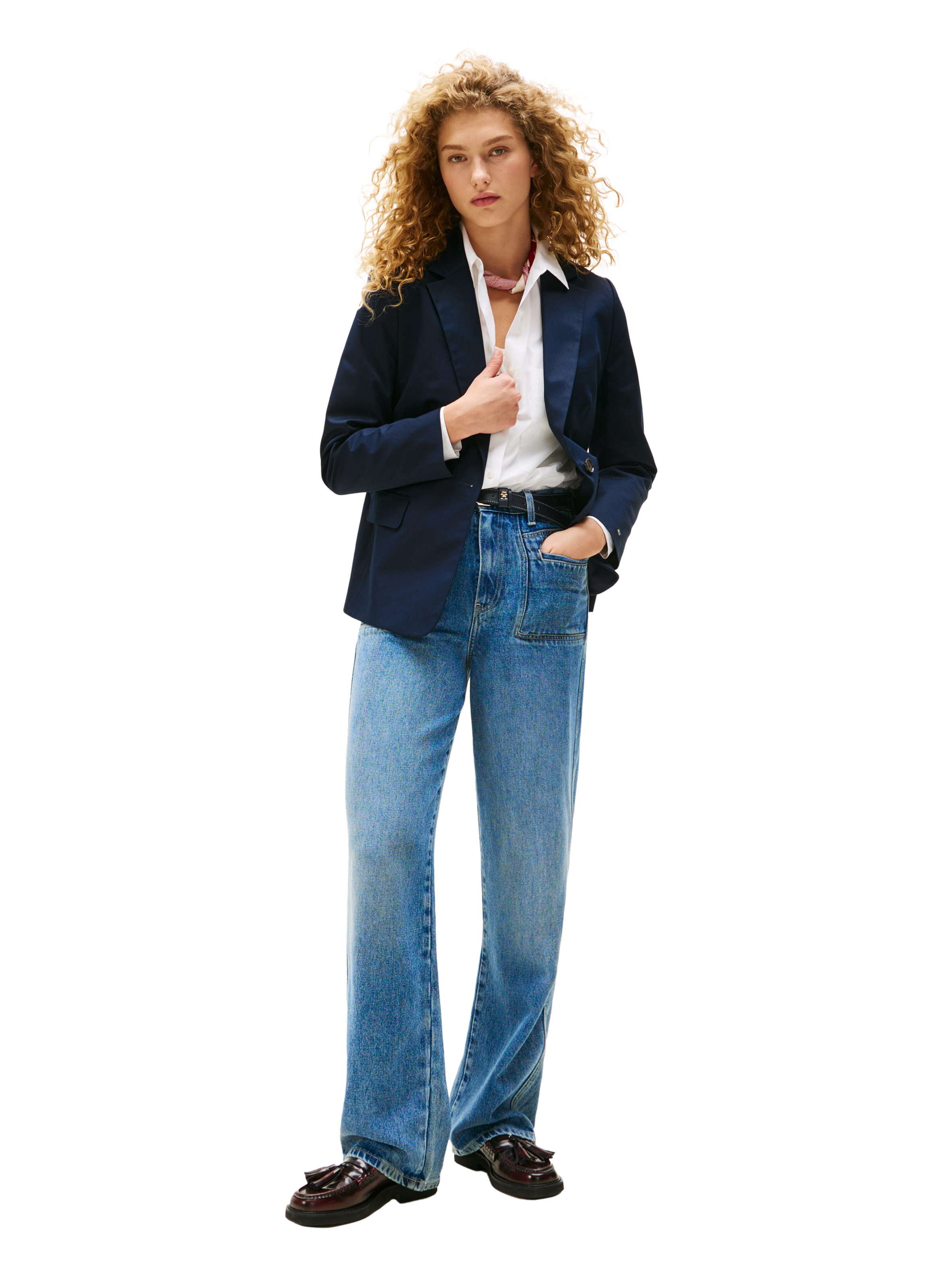 Fitted straight blazer TOMMY HILFIGER Blue