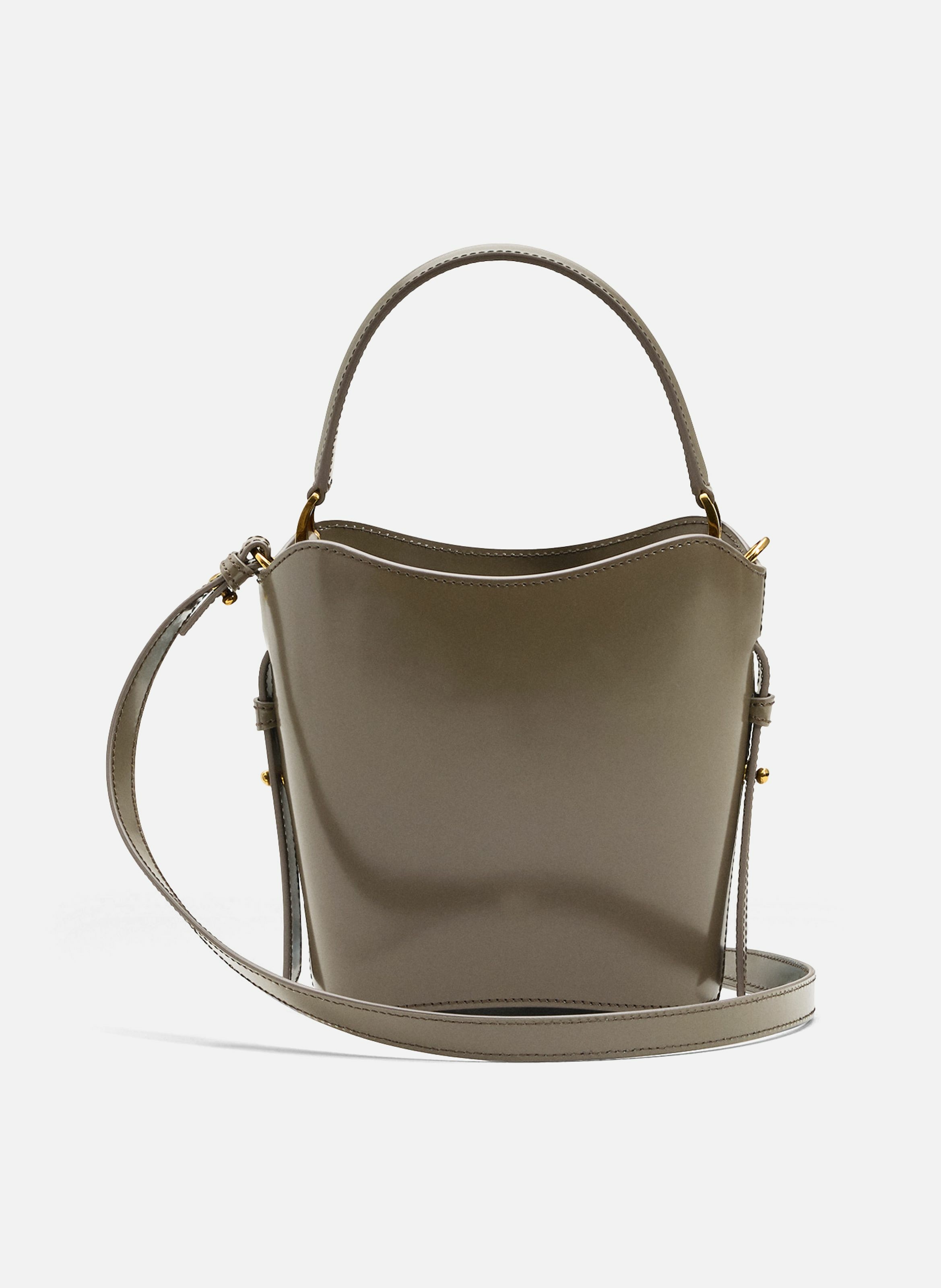 Sac seau mini paris paris en cuir glacé unisexe AMI PARIS Gris