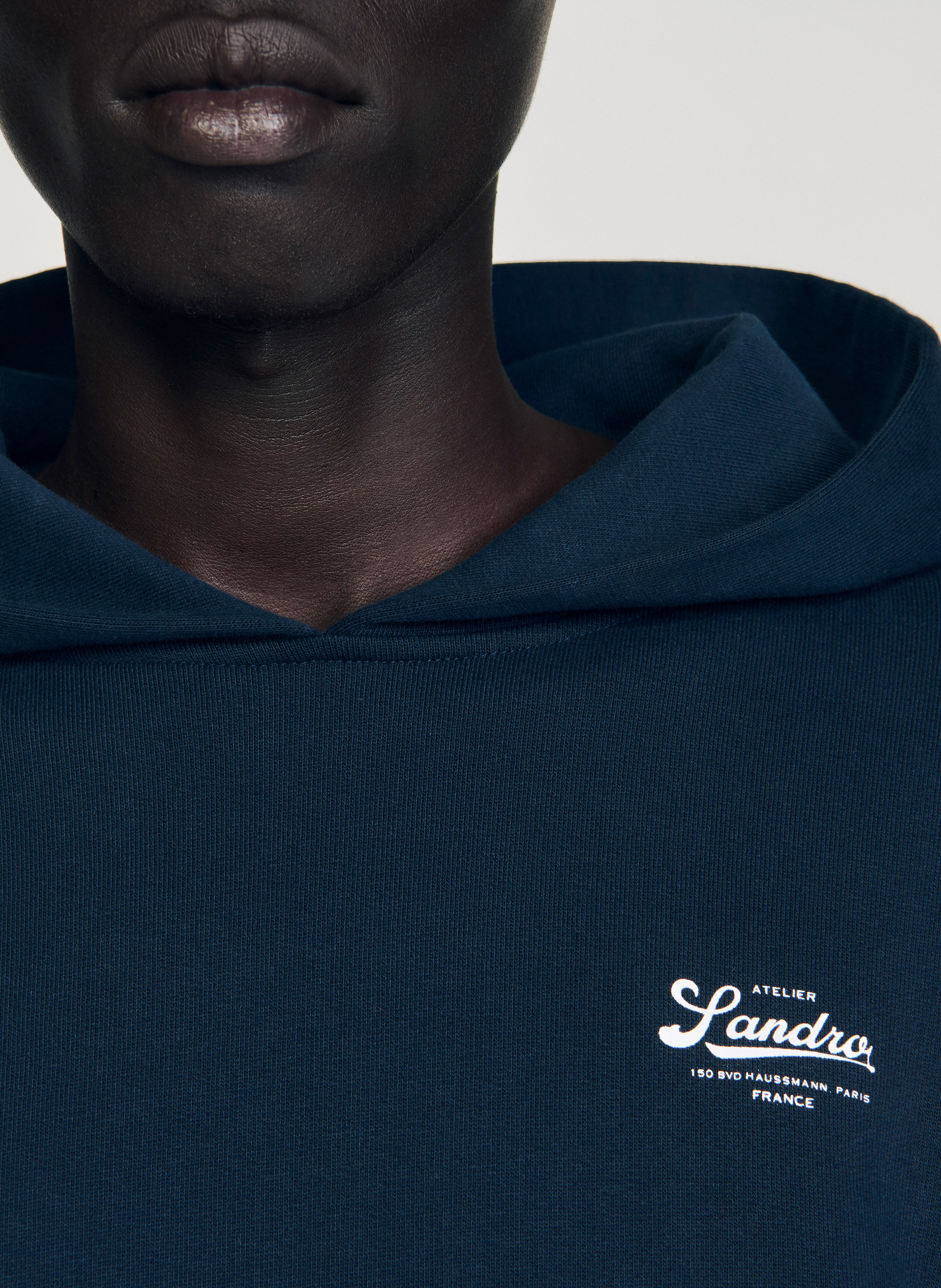 Sweat à capuche en coton SANDRO Bleu