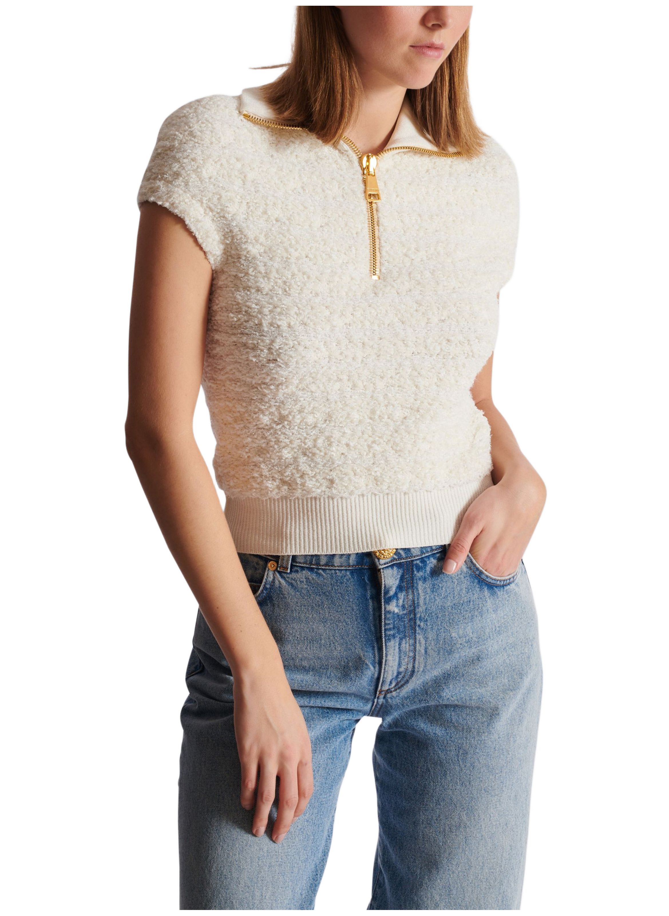 Top en tweed BALMAIN Beige