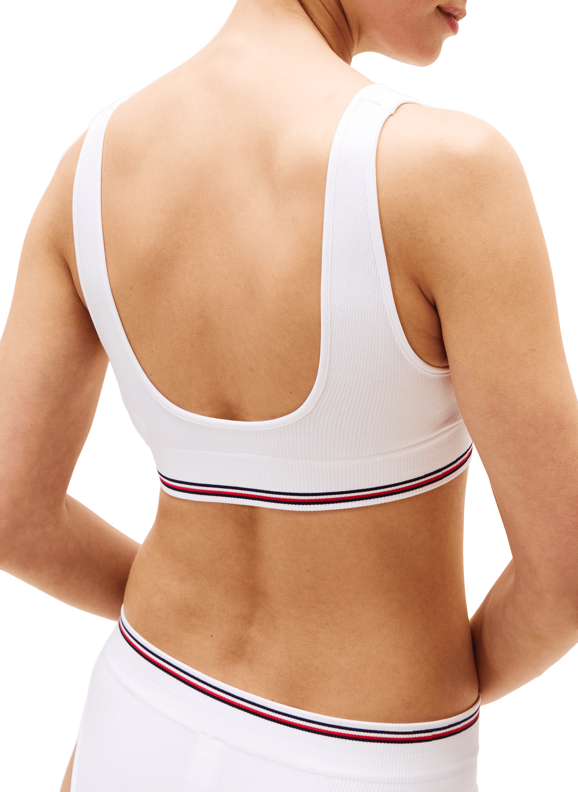 Bralette triangle côtelée TOMMY HILFIGER Blanc