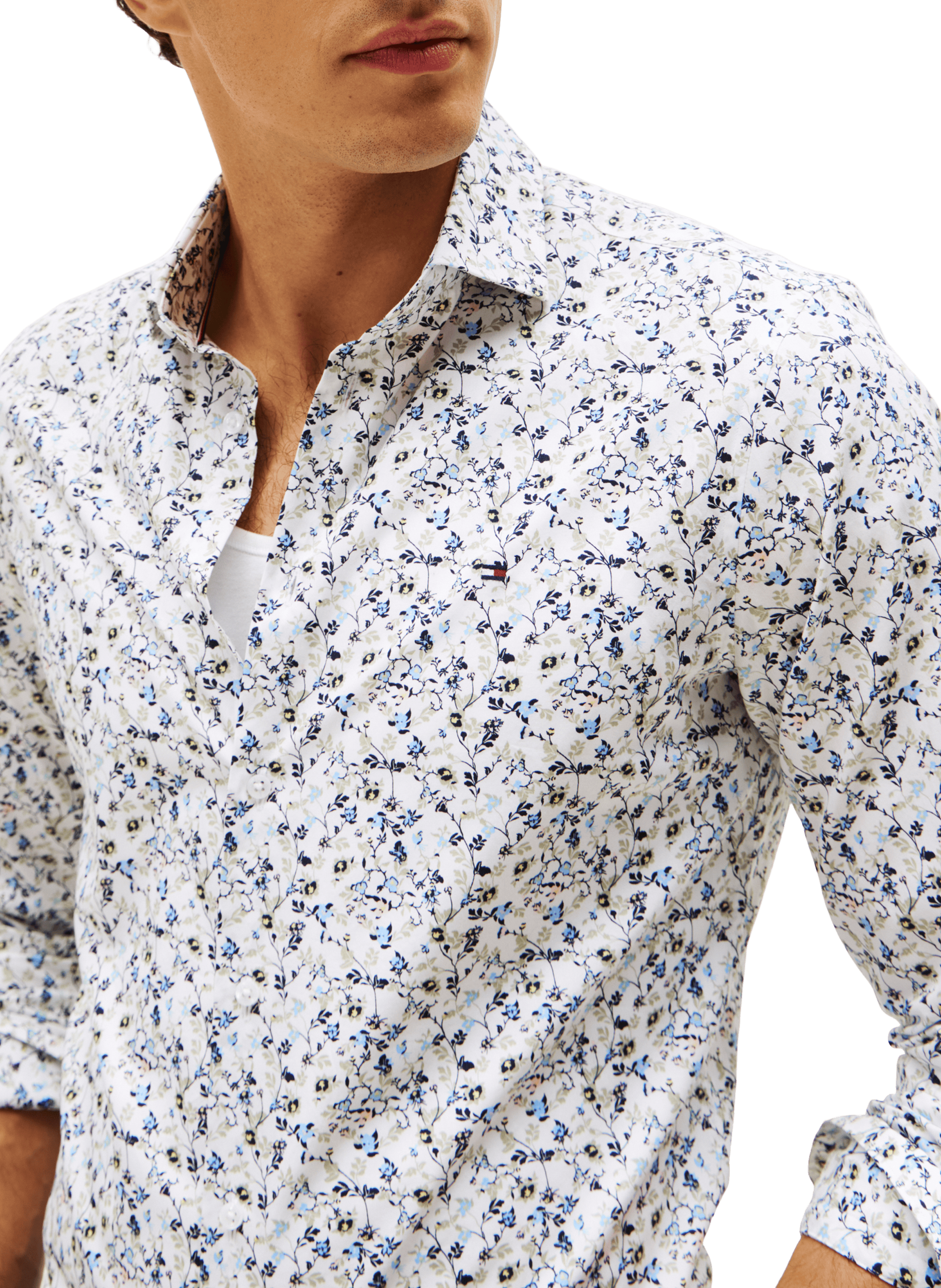 Floral shirt with classic collar in cotton TOMMY HILFIGER Multicolour