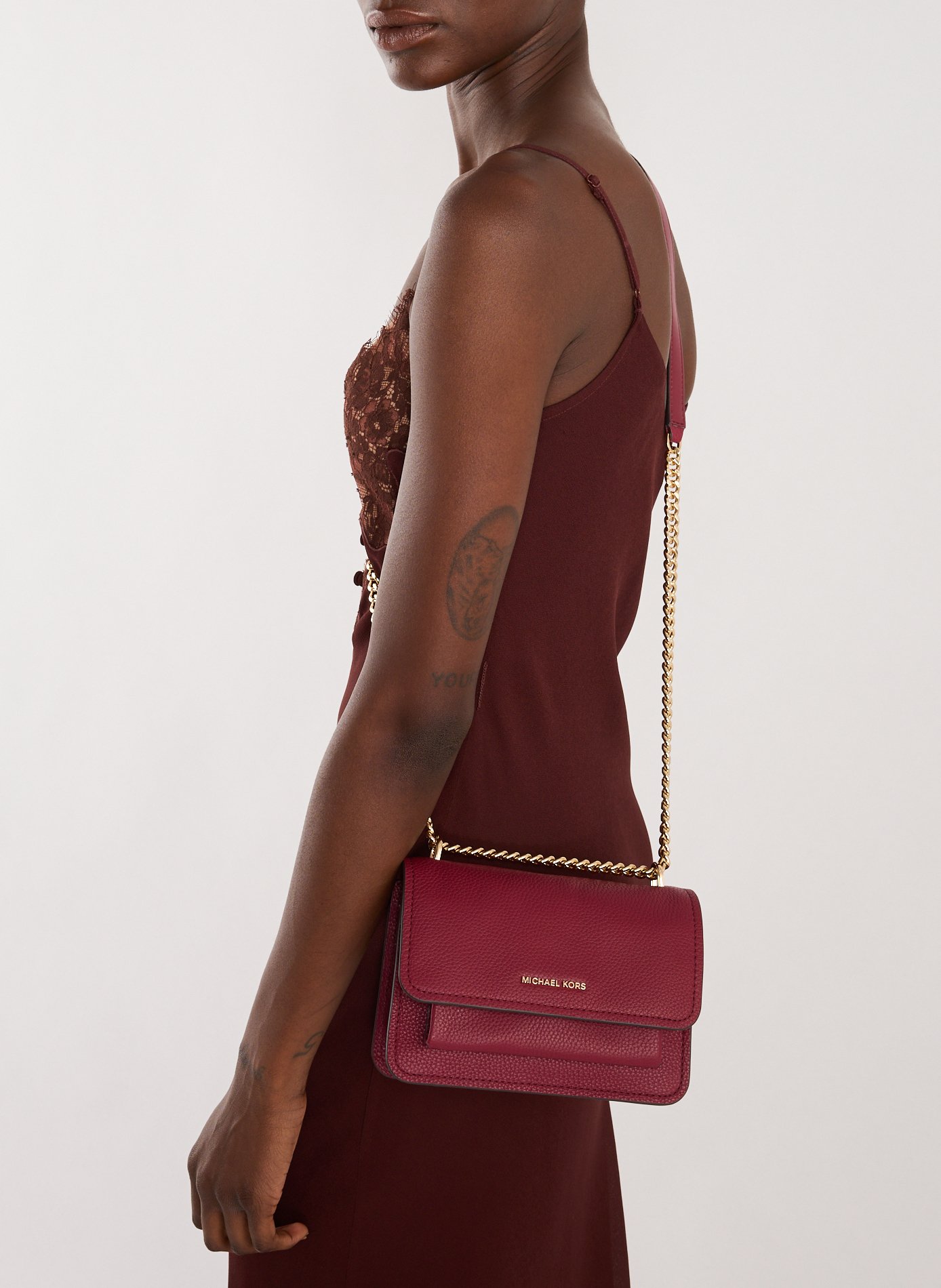 Claire leather shoulder bag MICHAEL KORS Red