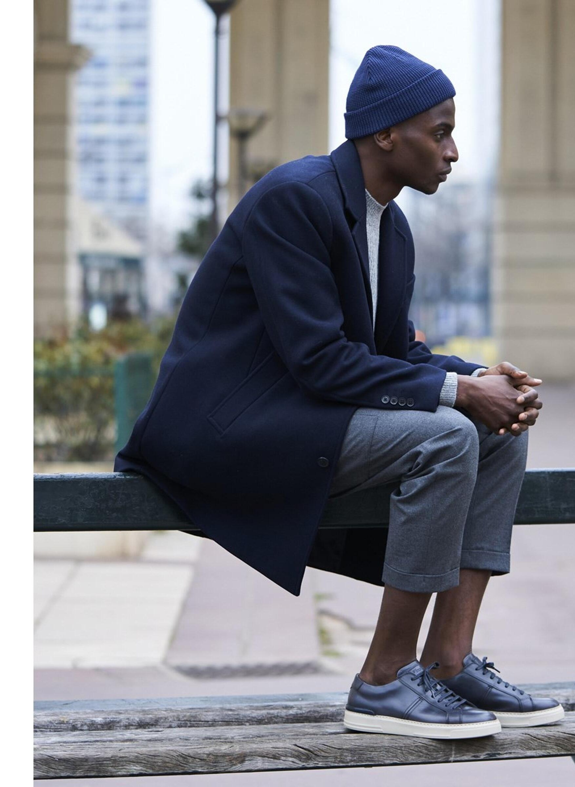 Sneakers cuir riva FINSBURY Gris