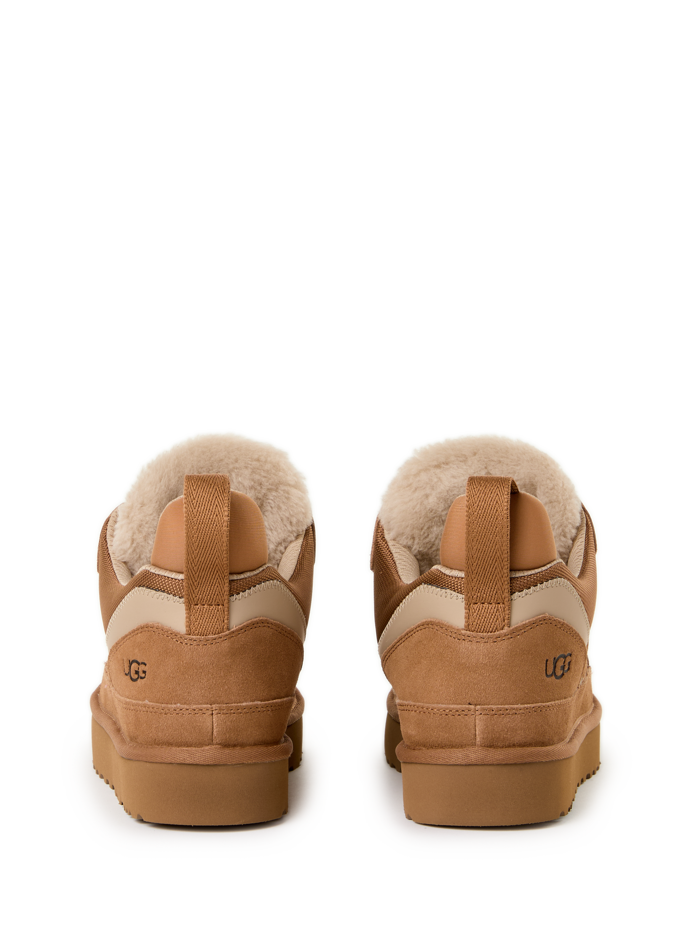 Grooved leather blend boots UGG Brown