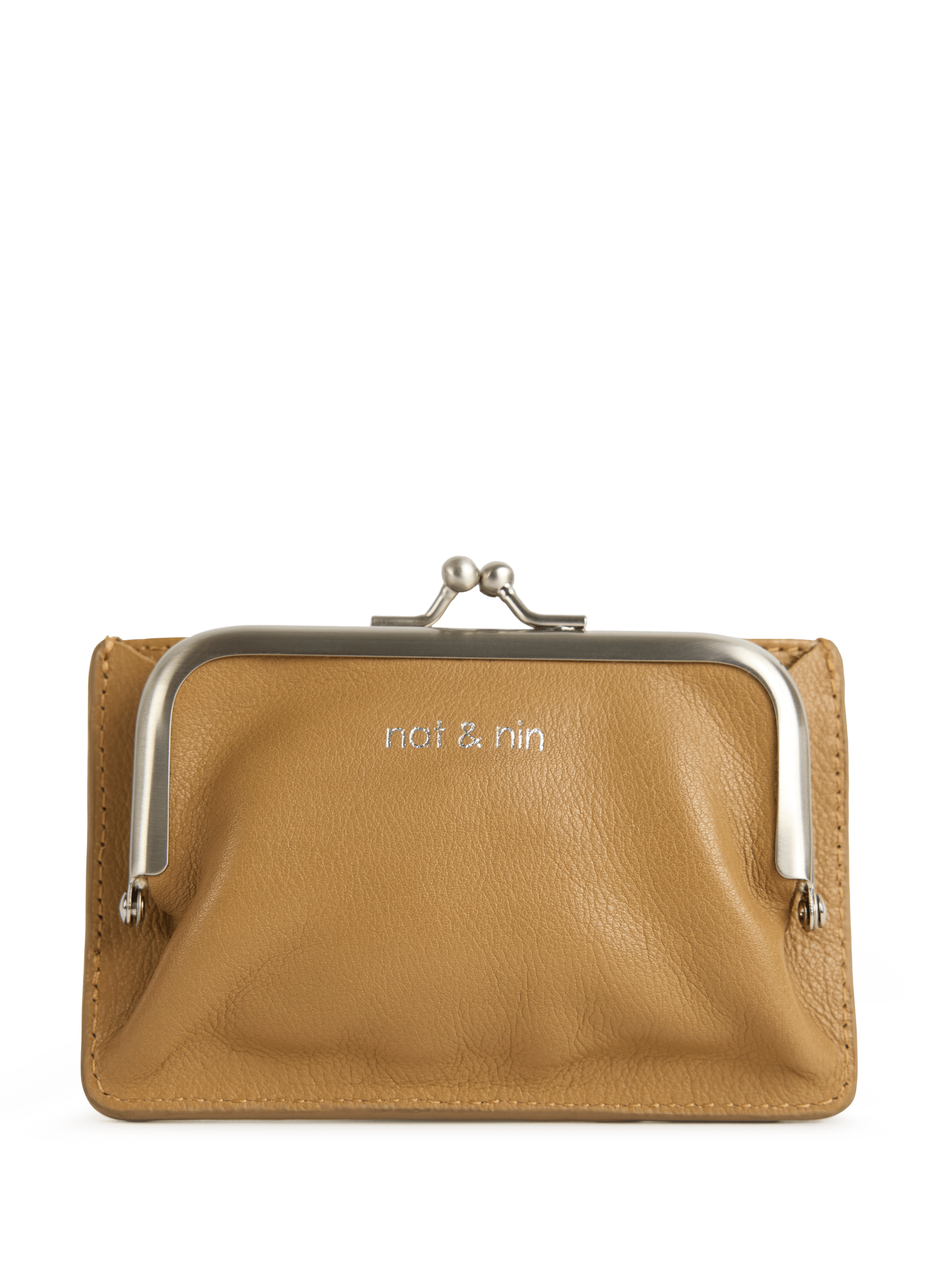NAT & NIN Porte-monnaie Mira en cuir  Beige