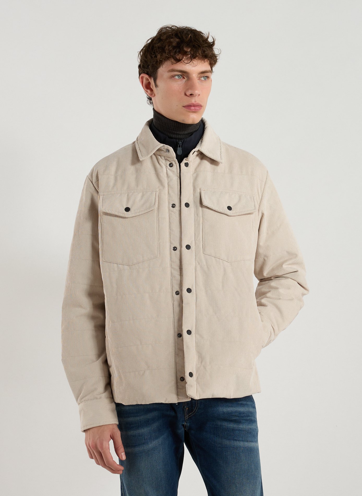 SAVE THE DUCK Veste droite col classique Beige