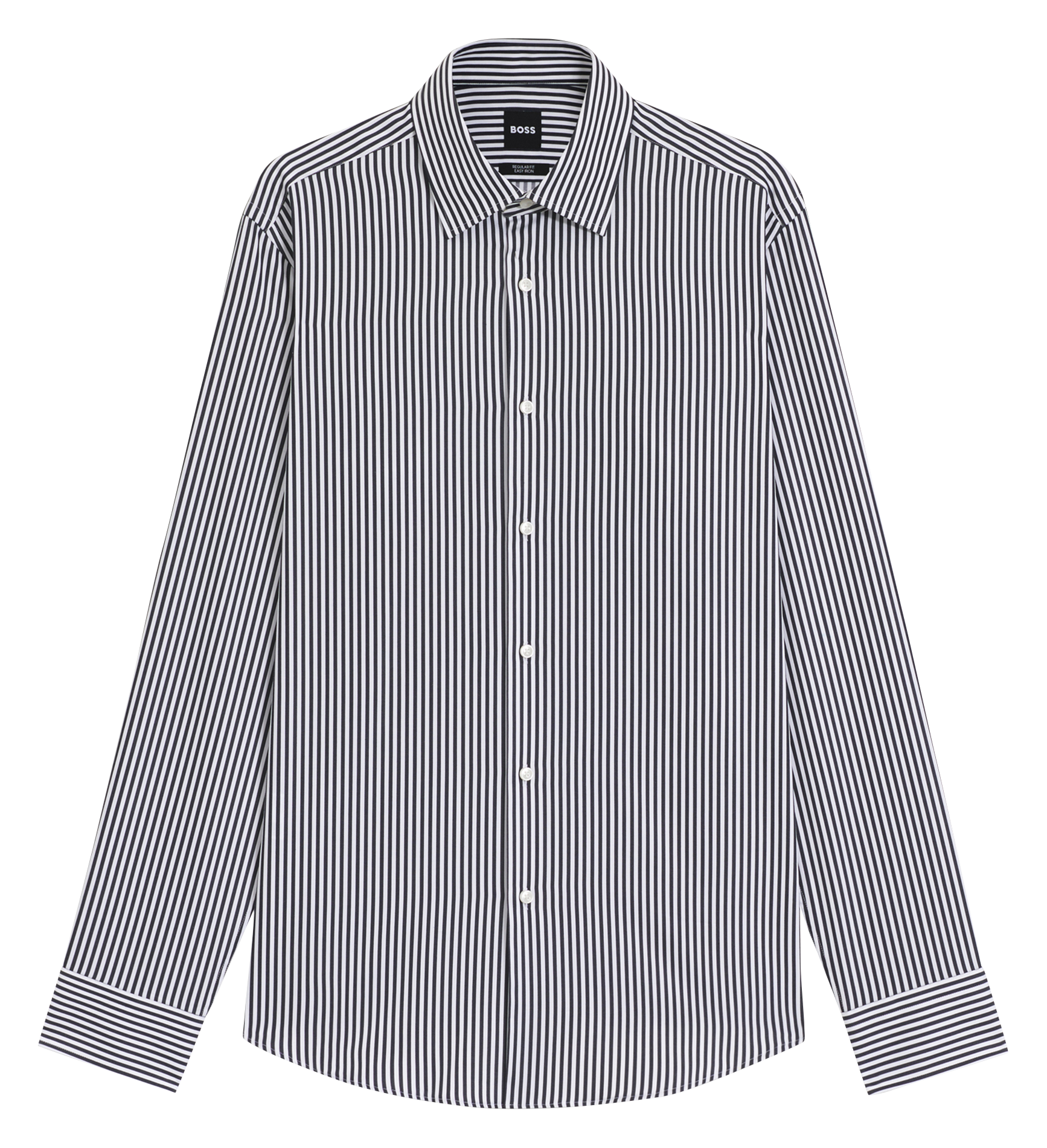 Chemise col classique en coton BOSS Bleu
