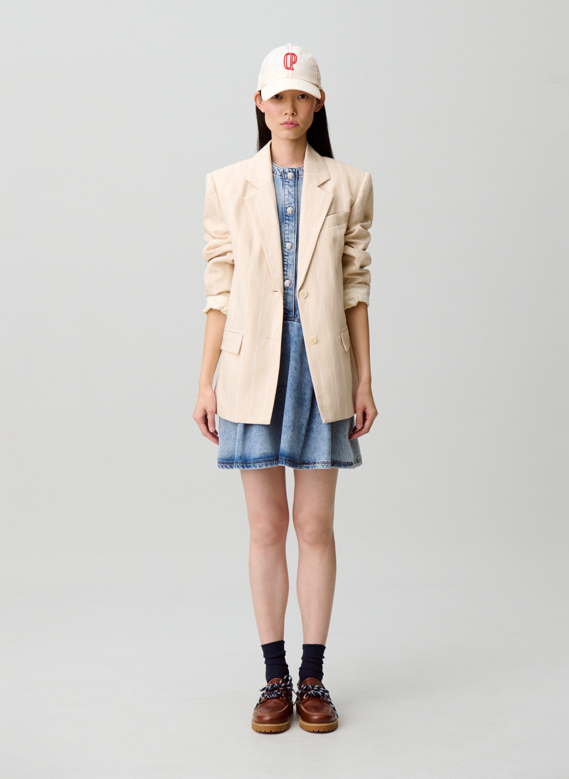 Robe en jean évasée en coton CLAUDIE PIERLOT Bleu