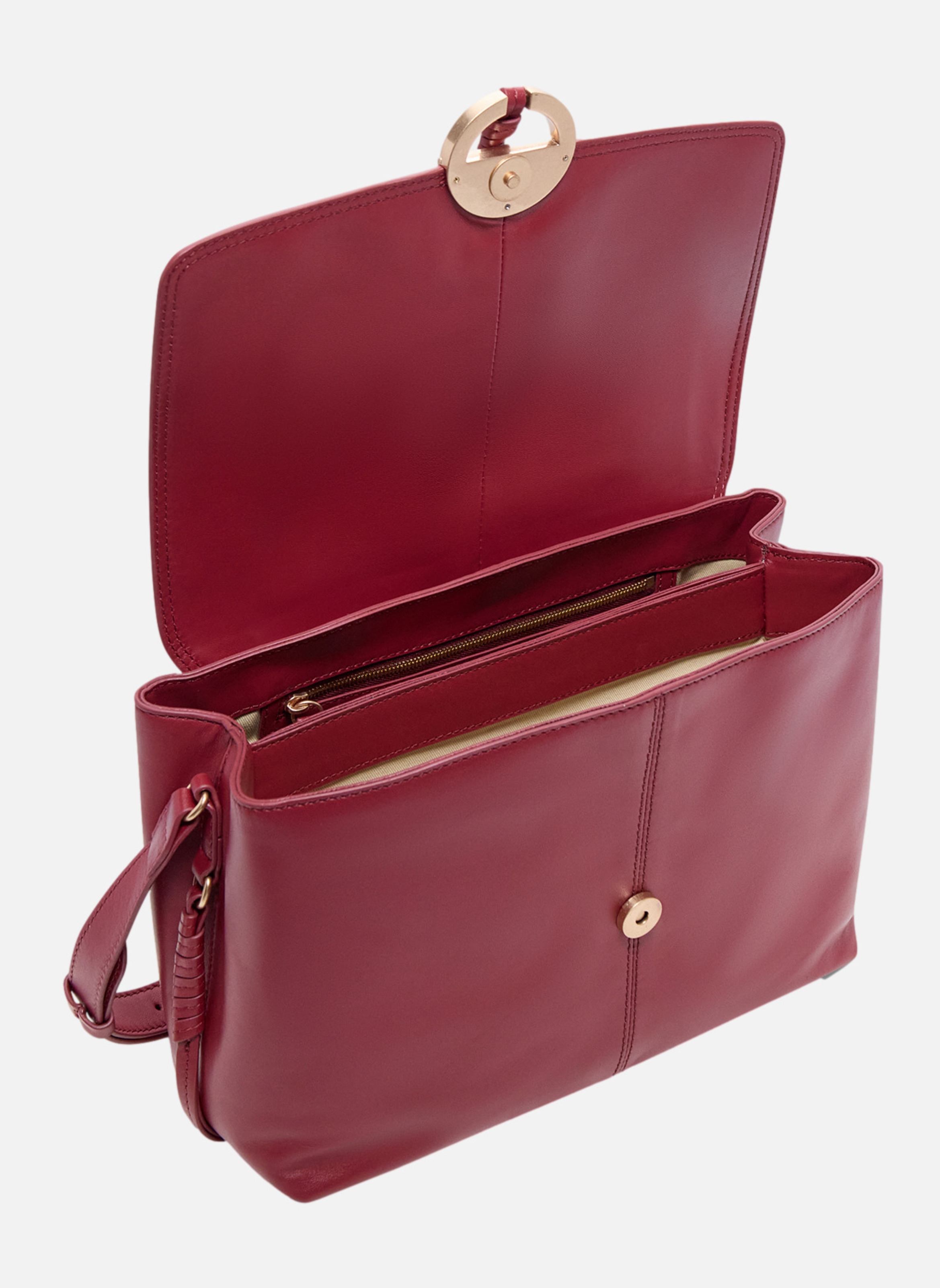 Grand Sac Othilia En Cuir VANESSA BRUNO Rouge