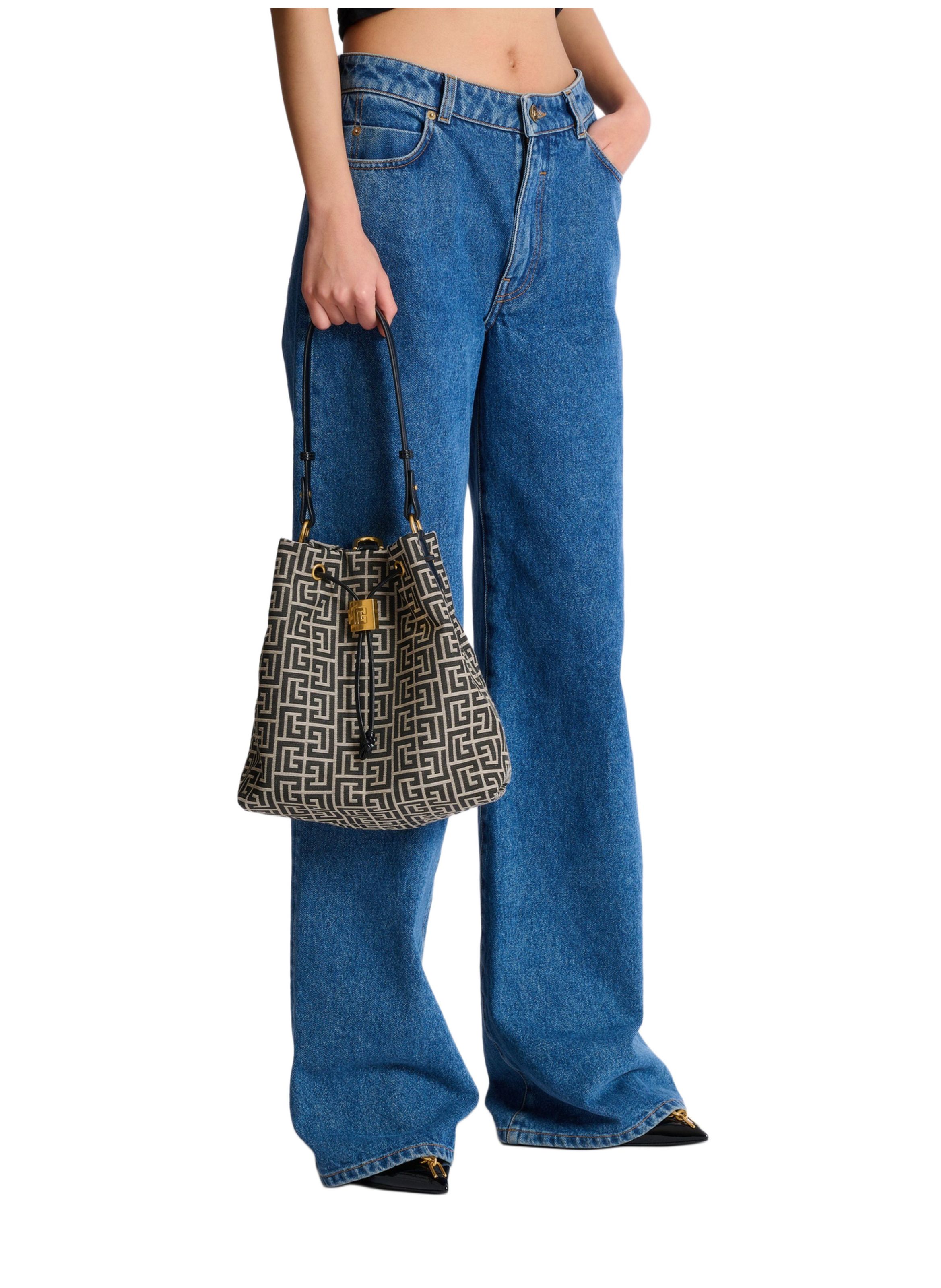 Sac à dos pulse en jacquard monogramme BALMAIN Noir