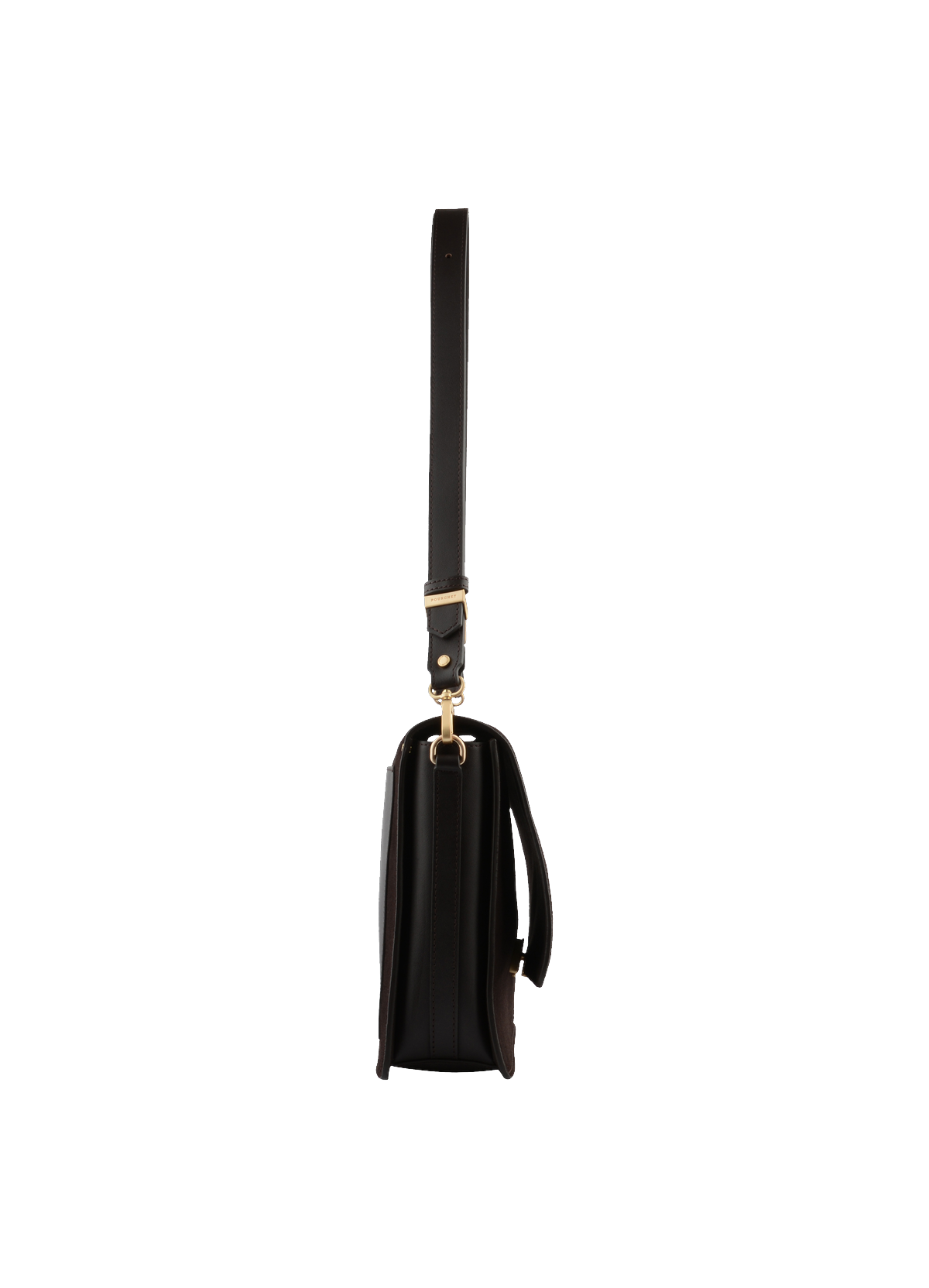 Anjou Daim | Sac porté épaule MM en suede / cuir POURCHET Marron