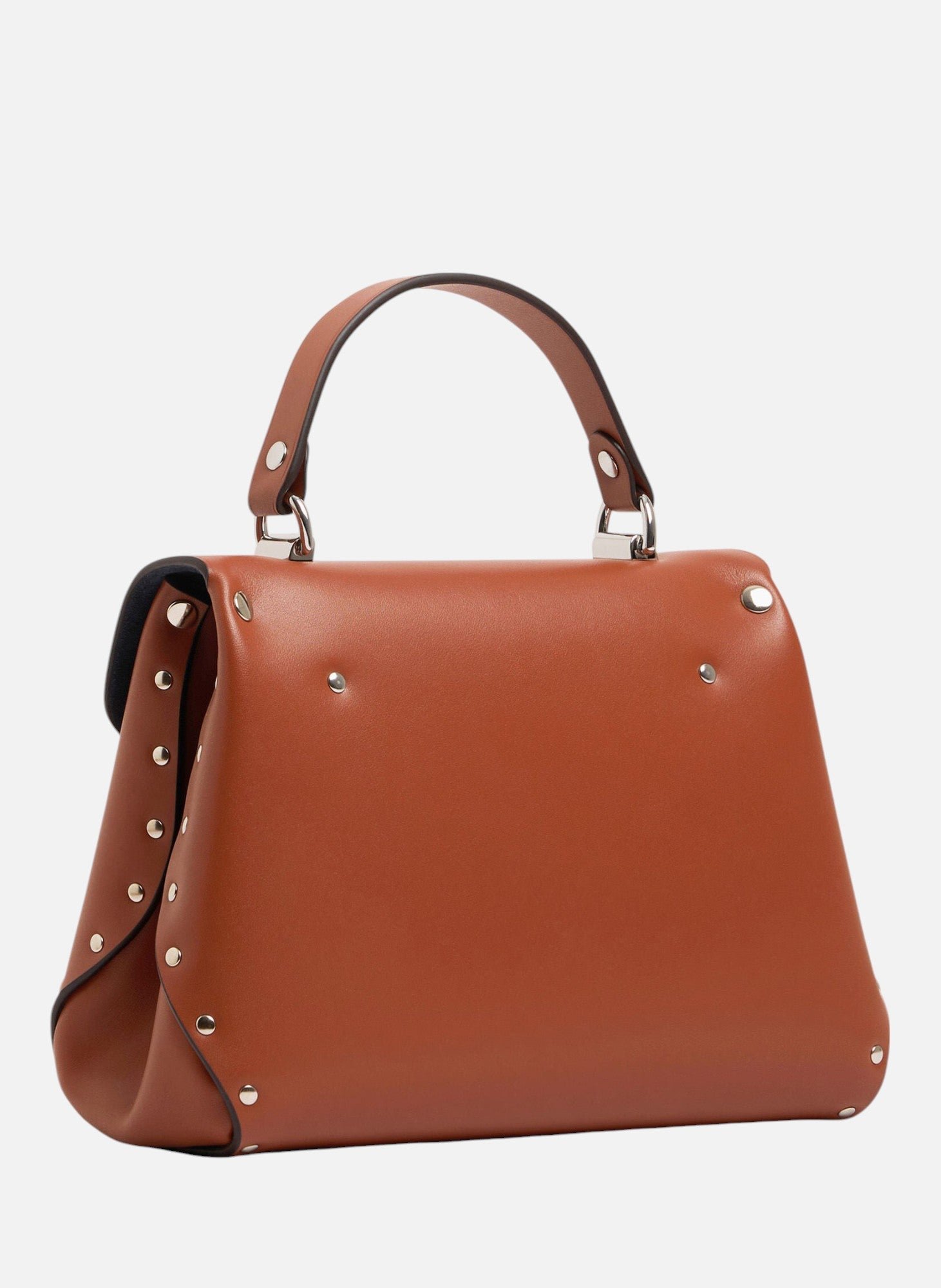 Petit sac à main sans couture en cuir lisse LE TANNEUR Marron