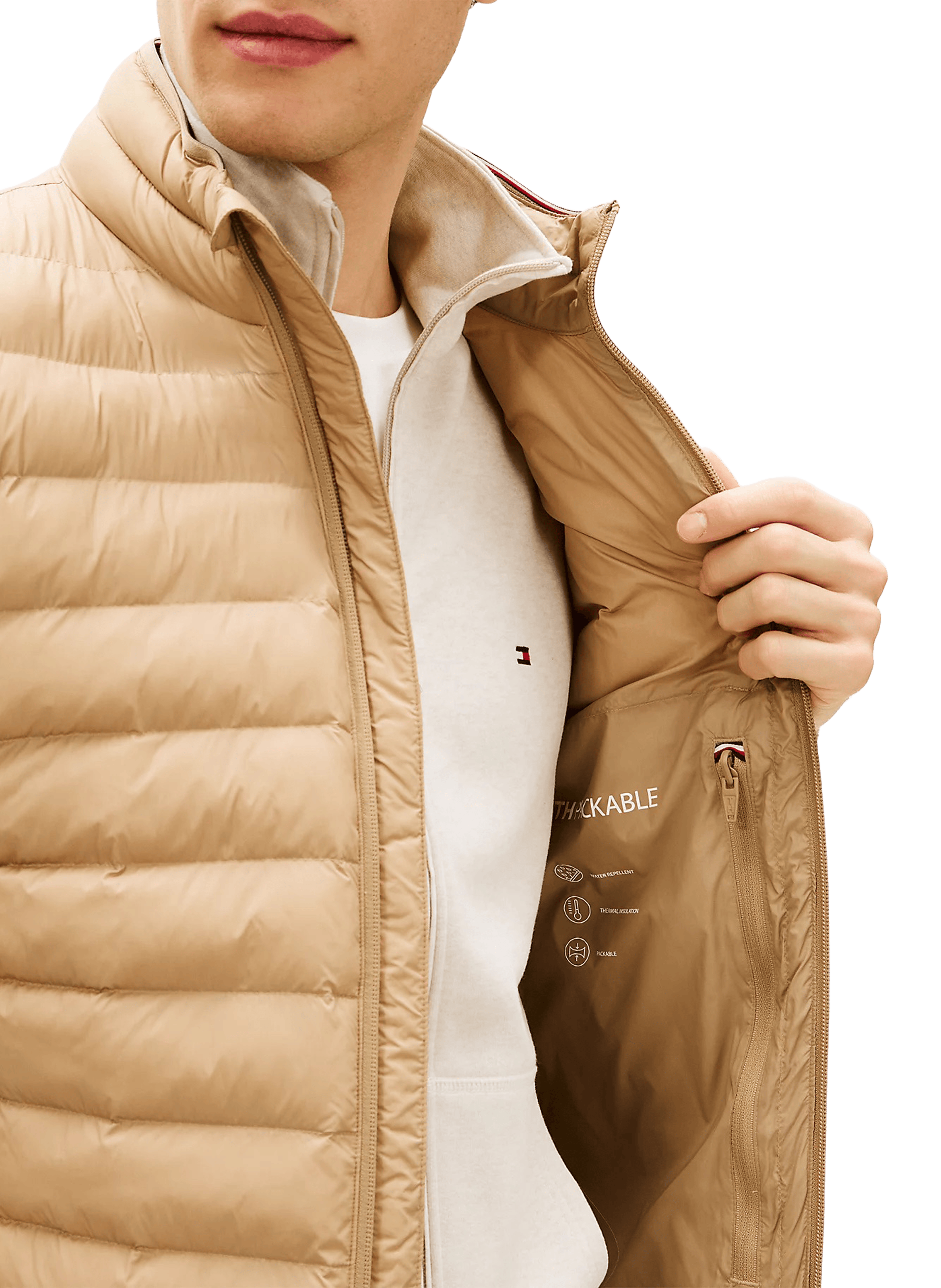 Doudoune sans manches déperlante compressible TOMMY HILFIGER Beige