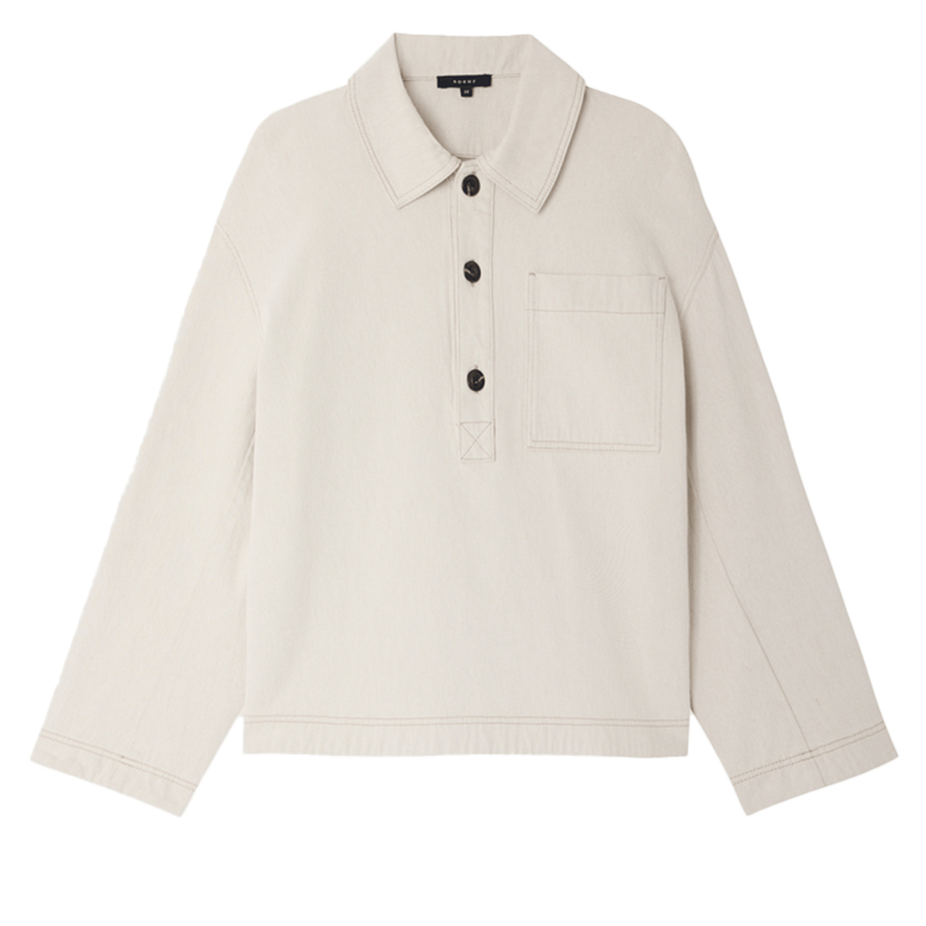 Surchemise ample en denim Austin SOEUR Beige