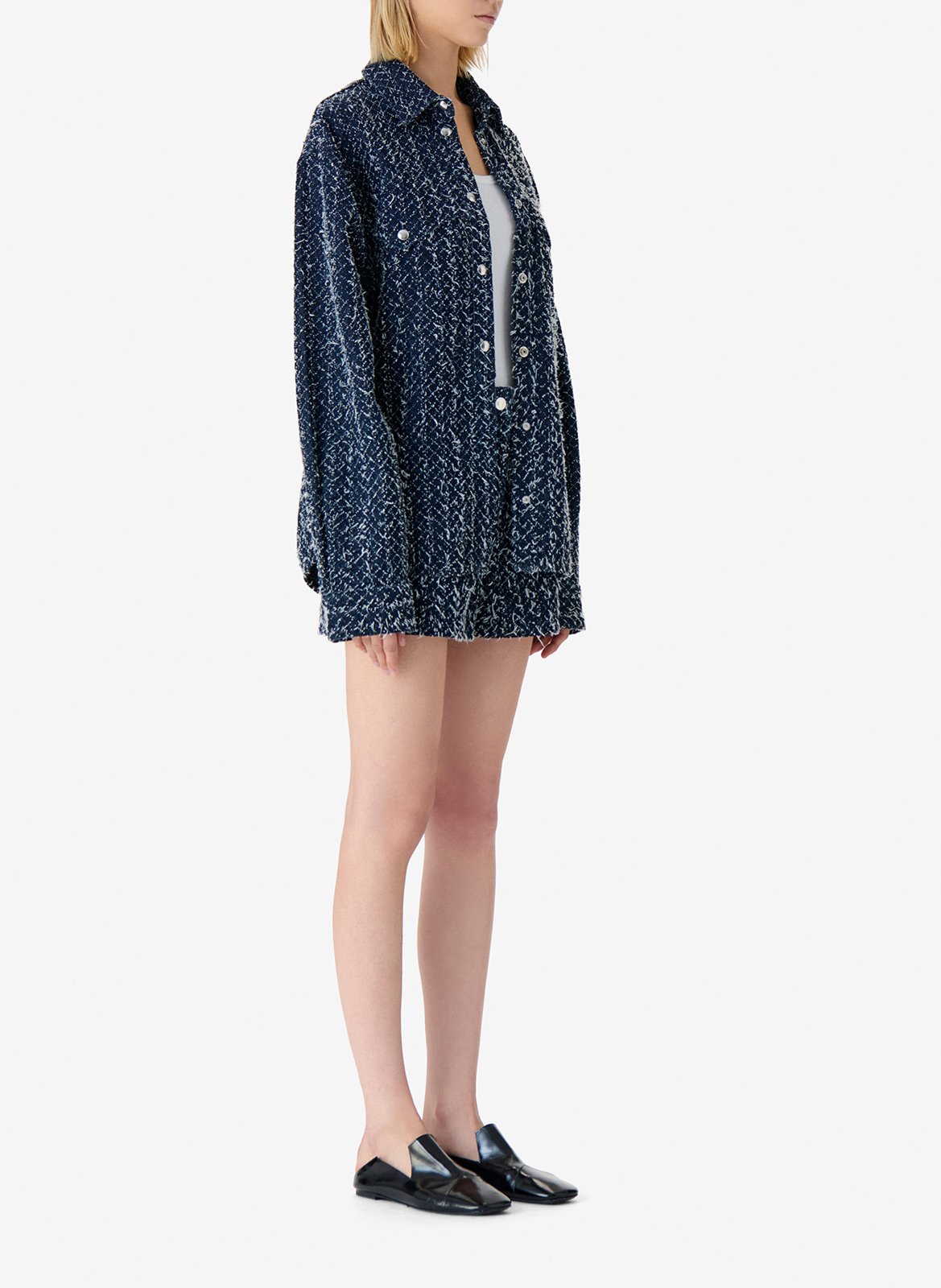 Surchemise oversize col classique en coton IRO Bleu
