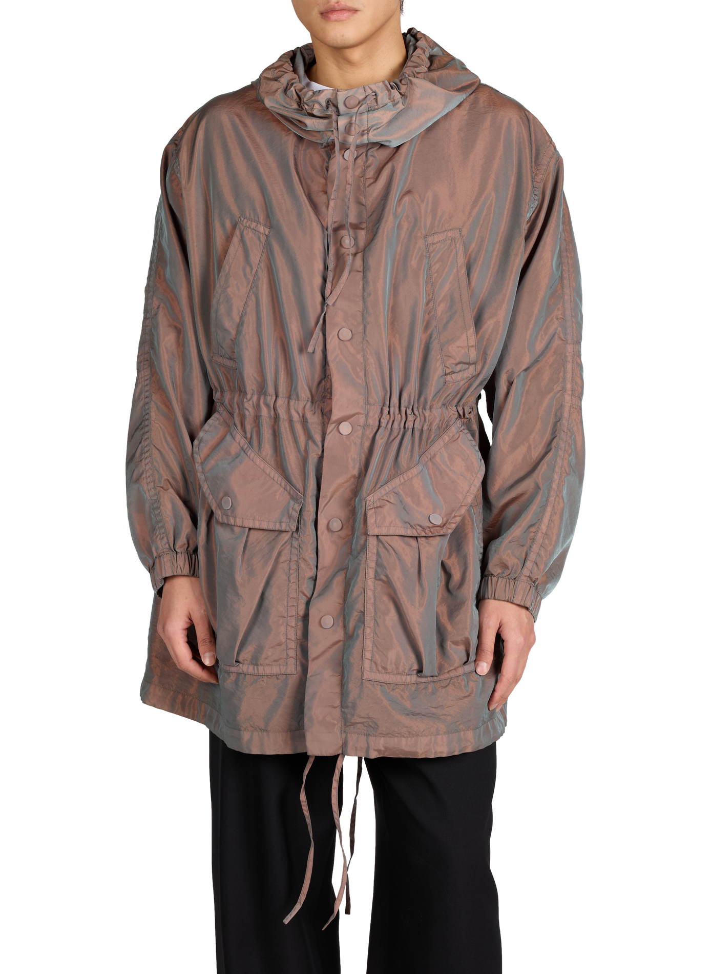 Imperméable Voxer à capuche DRIES VAN NOTEN Gris