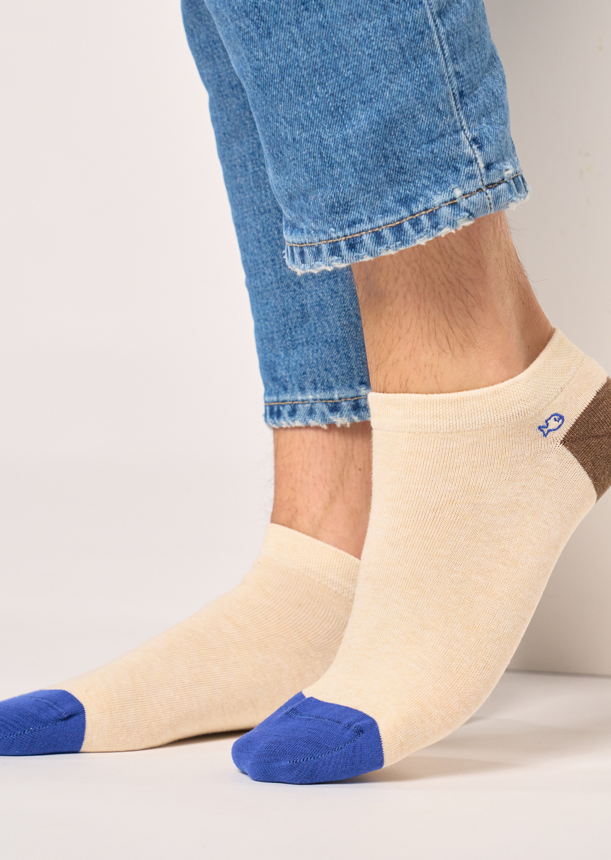 Socquettes en coton peigné unies BILLYBELT Beige