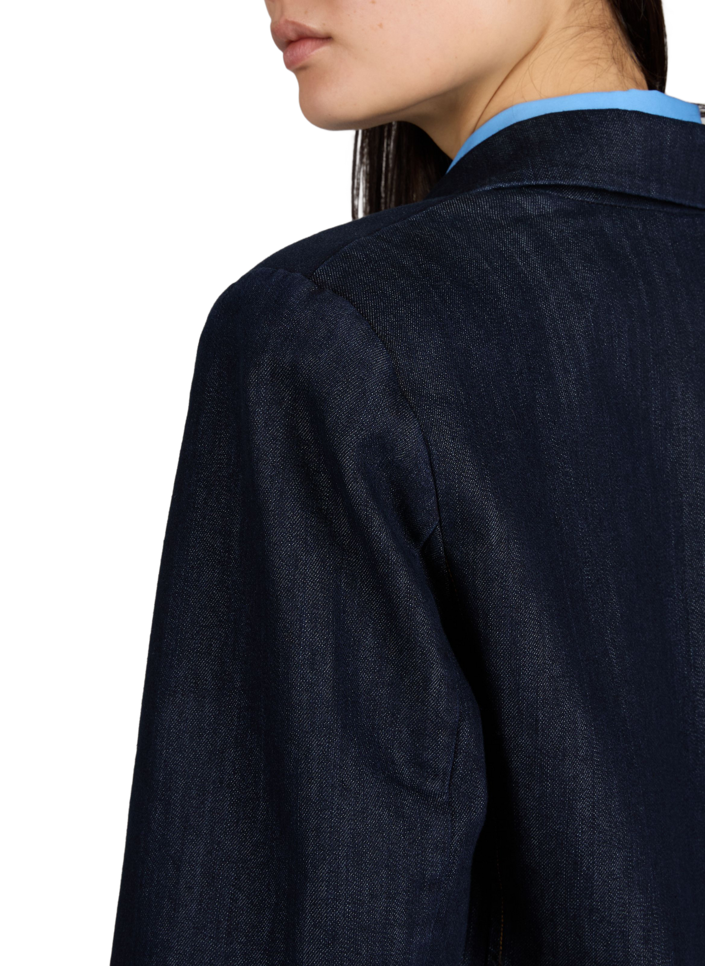 Blazer denim en coton mélangé GESTUZ Bleu