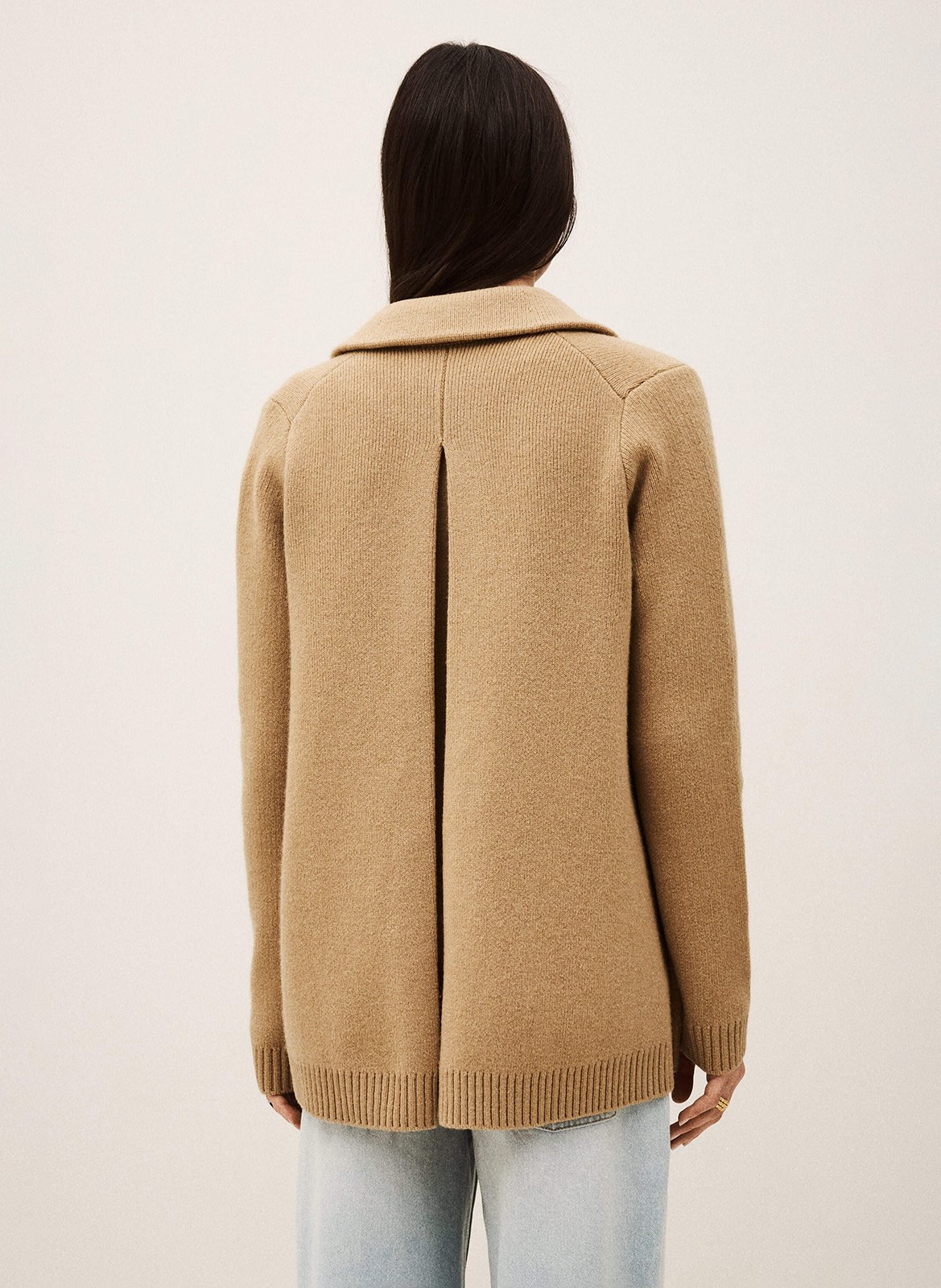 Manteau boutonné en laine mélangée vesta BA&SH Marron