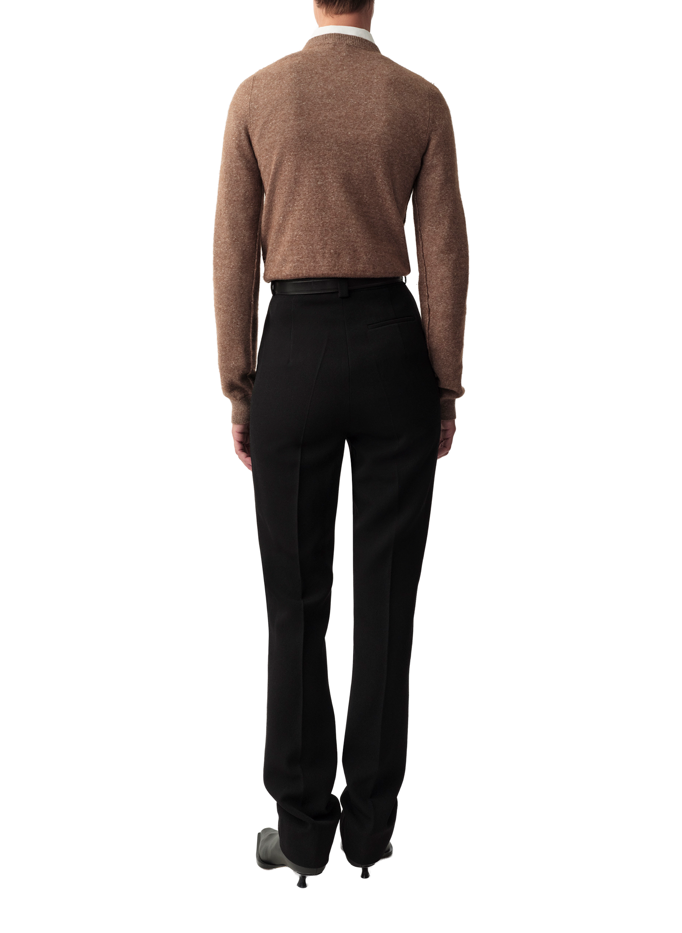 Pantalon cigarette en laine Calvin Klein Collection Noir