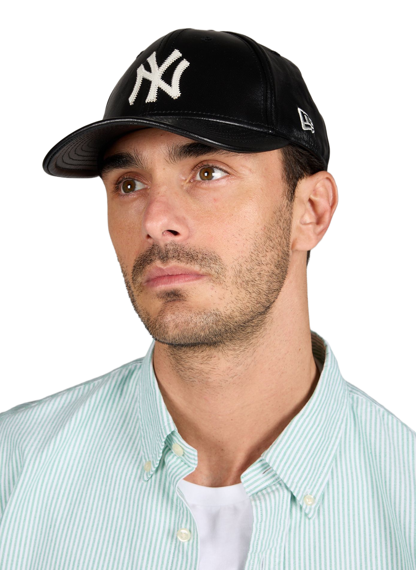 Leather logo cap NEW ERA Black