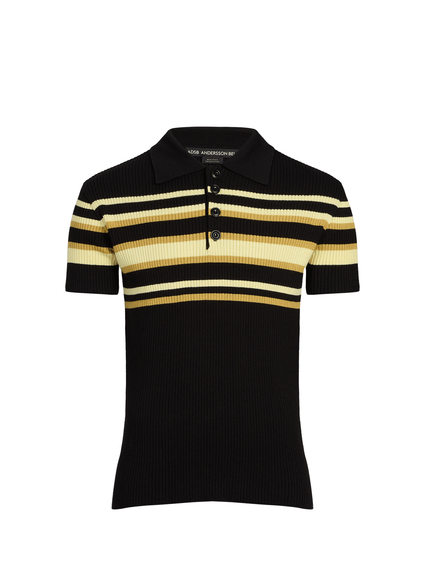 Polo à rayures en maille côtelé en coton mélangé  ANDERSSON BELL Multicolore