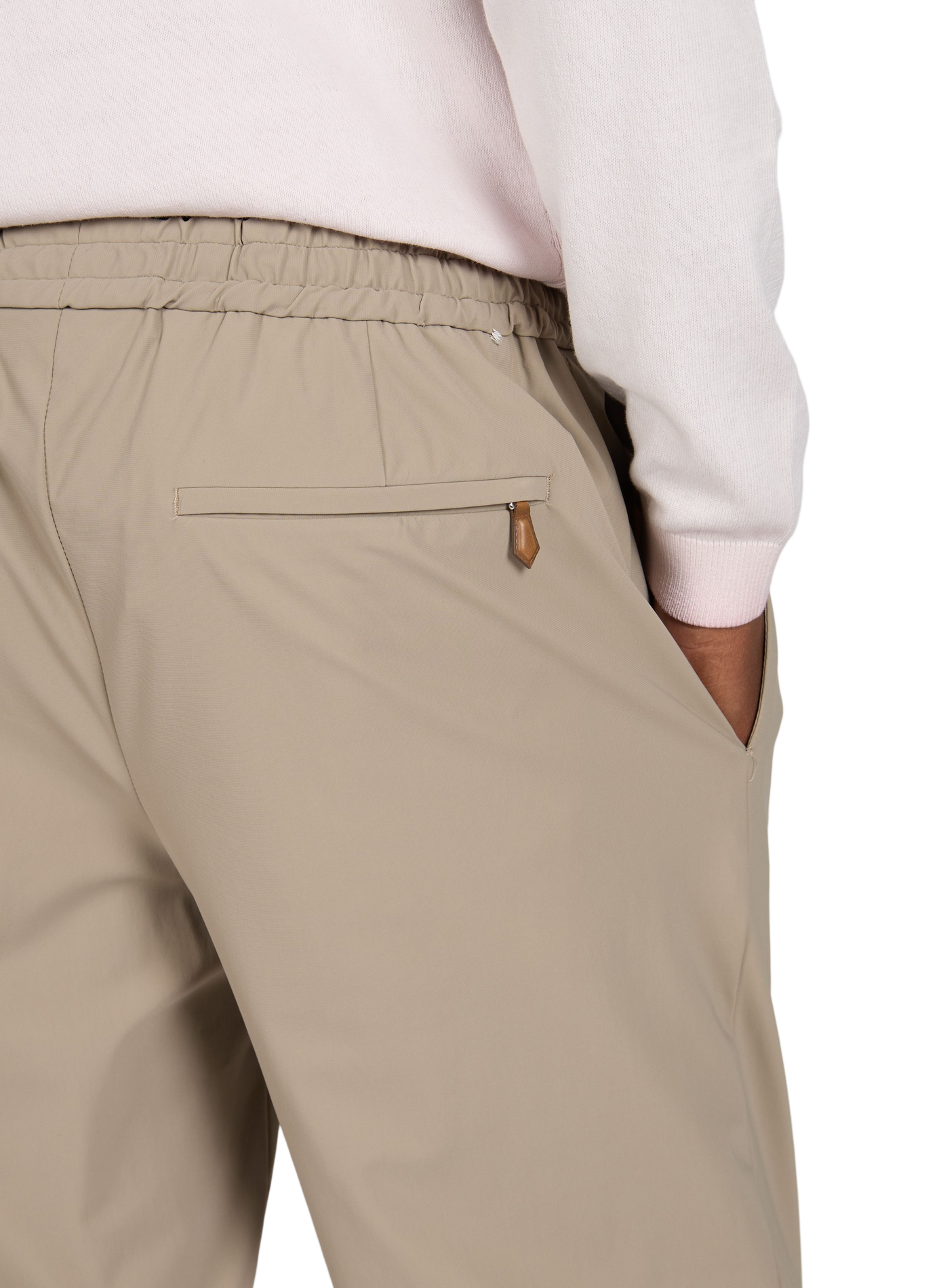 Solid color pants with drawstrings PT01 Beige