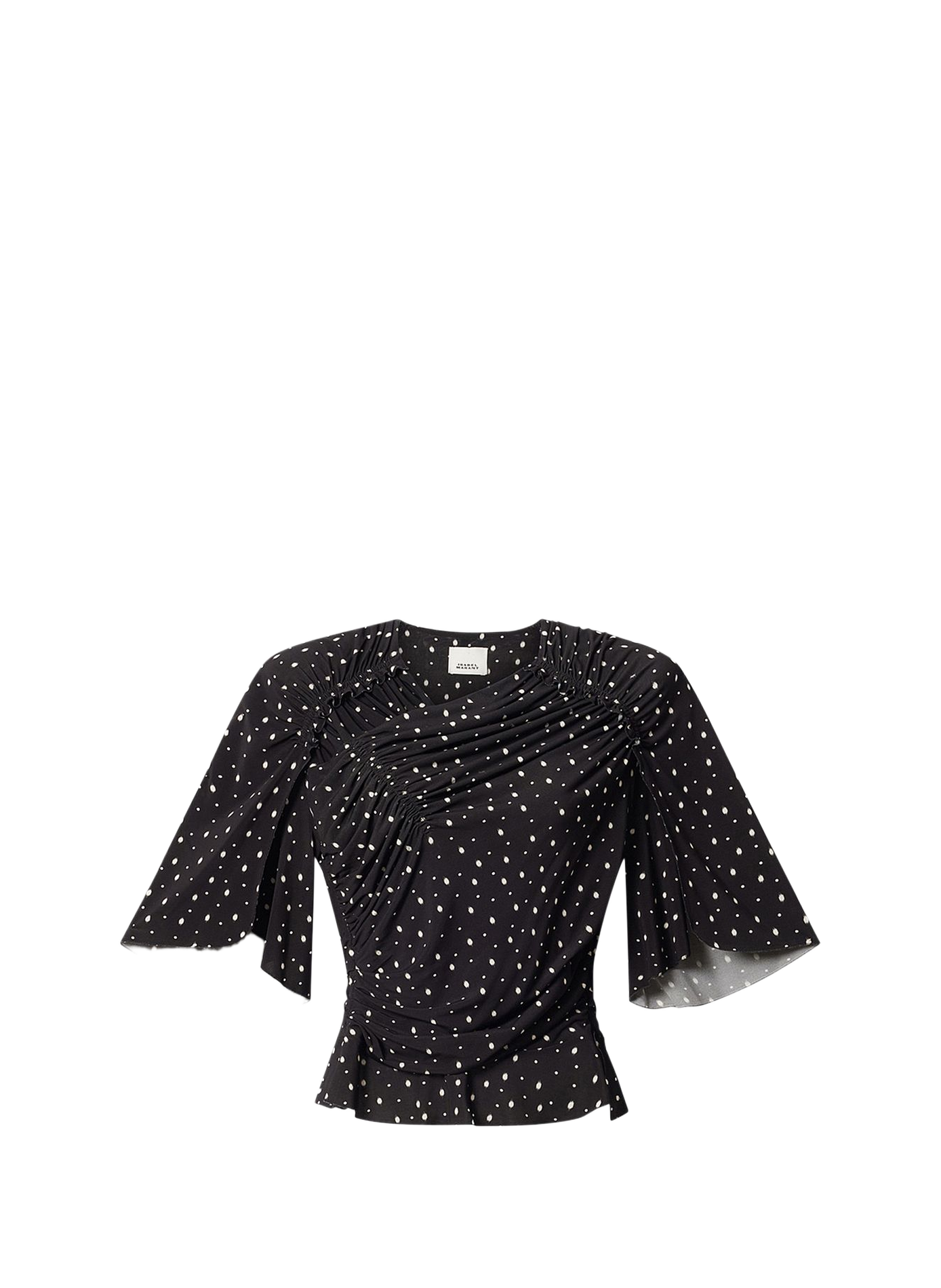 Top Garla with ruched printed jersey ISABEL MARANT Black
