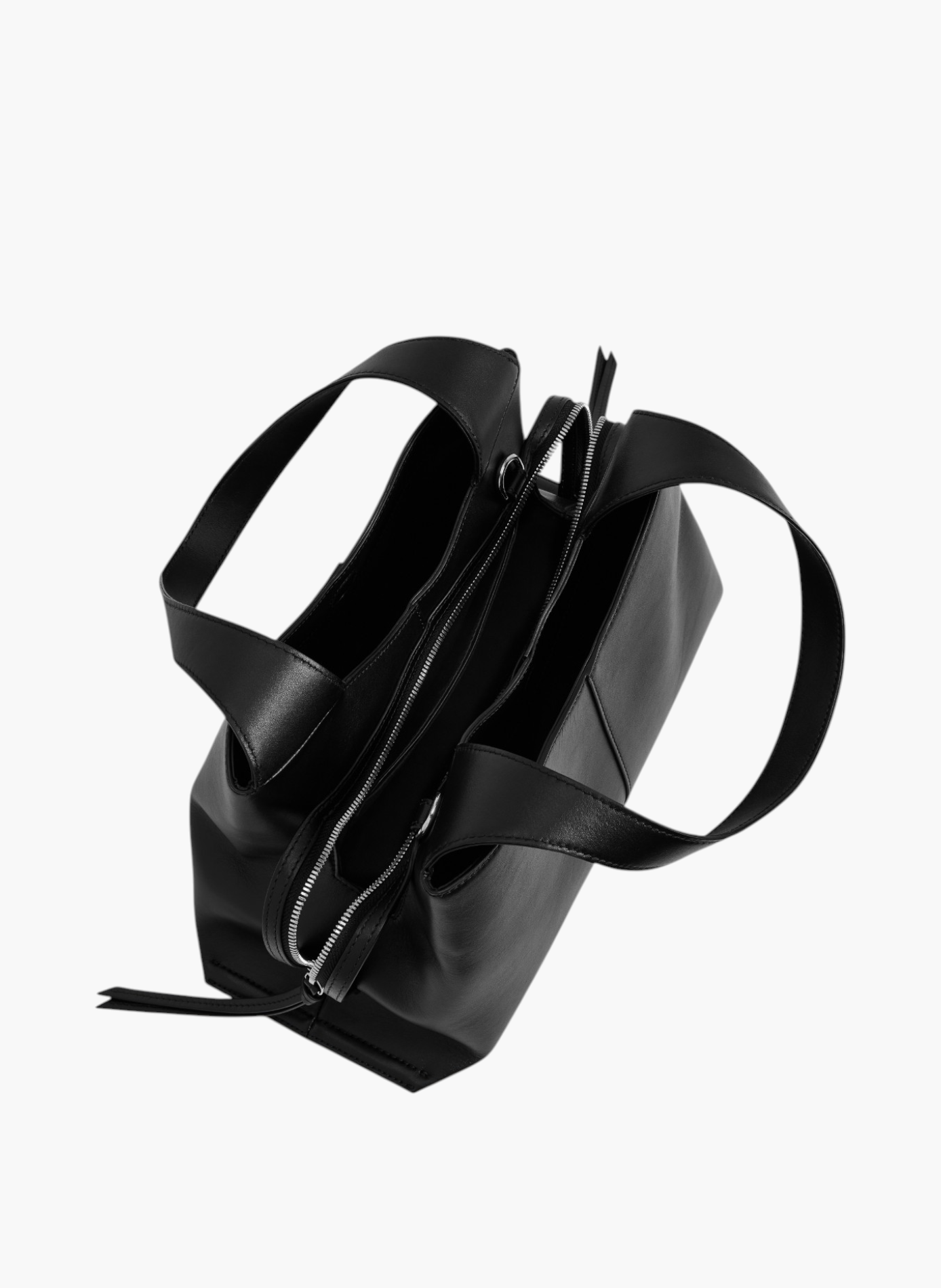 Petit sac à main félicie en cuir lisse LE TANNEUR Noir