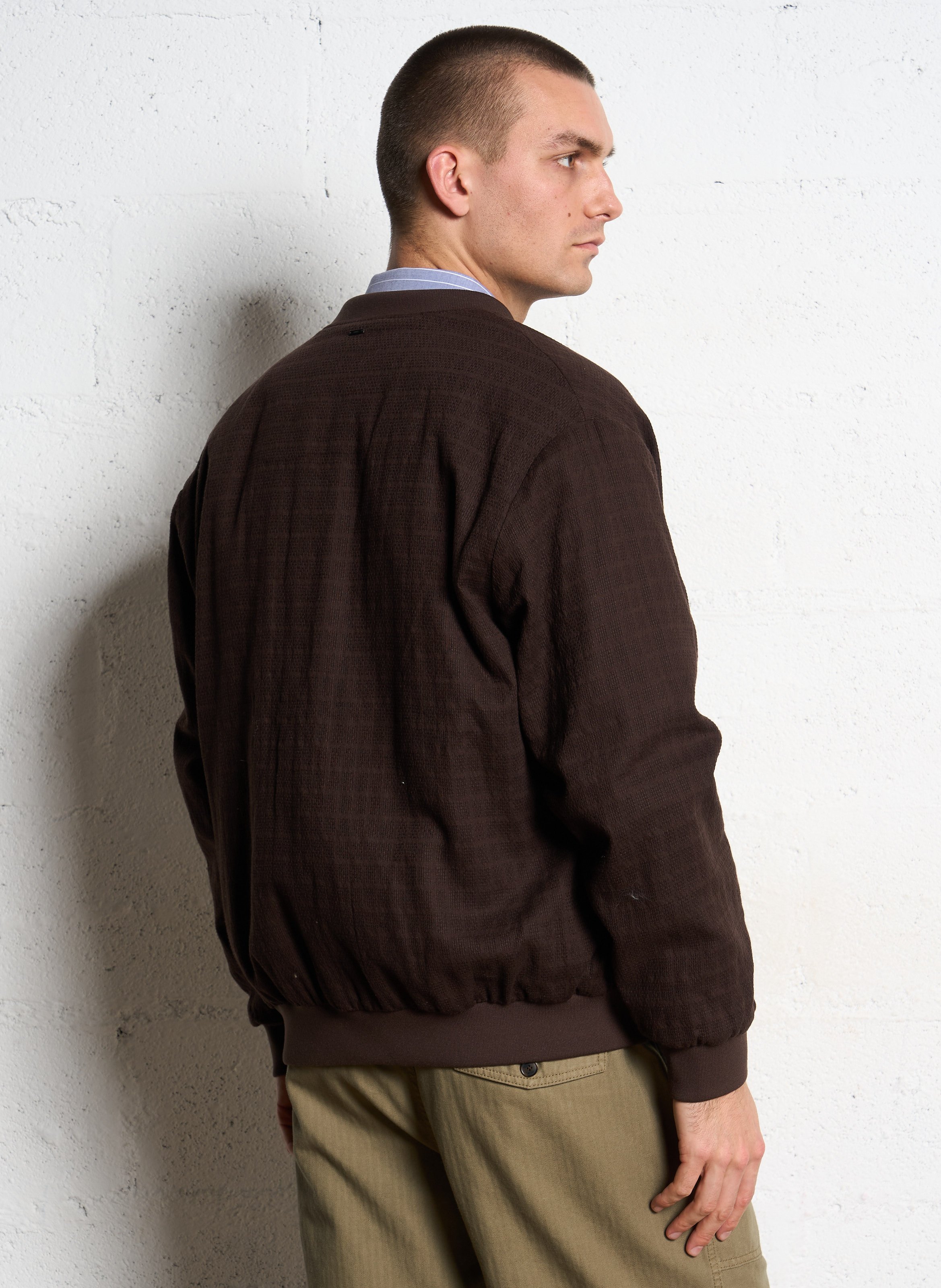 Blouson col rond en coton mélangé IKKS Marron